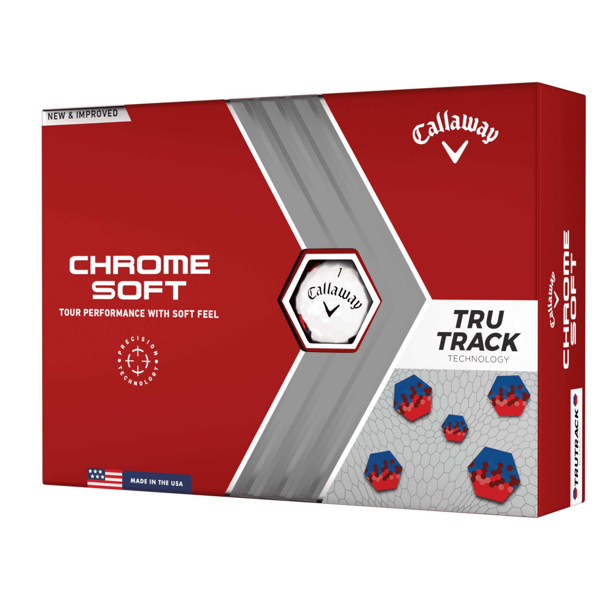 Callaway Chrome Soft (22) [12 balles] Truvis Rouge/Bleu