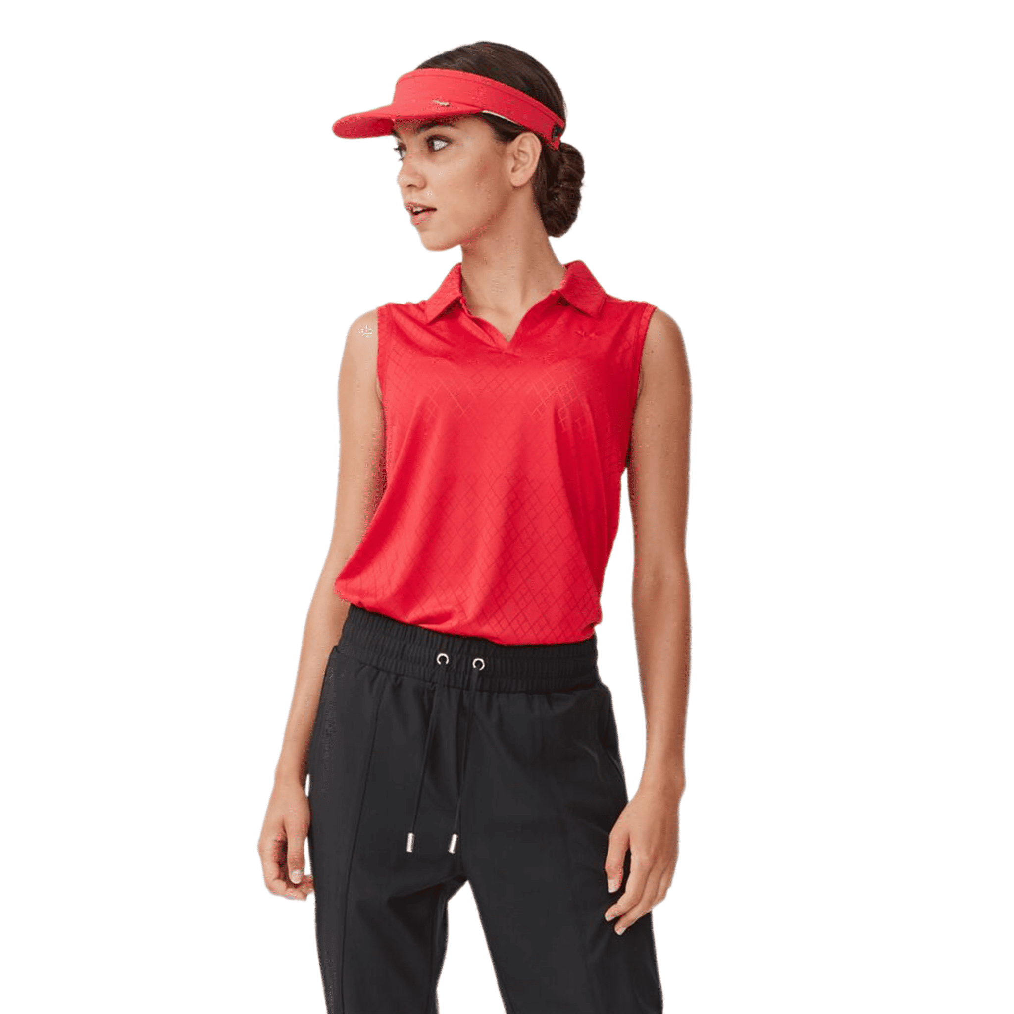 Polo Röhnisch Argyle sans manches rouge pour femme