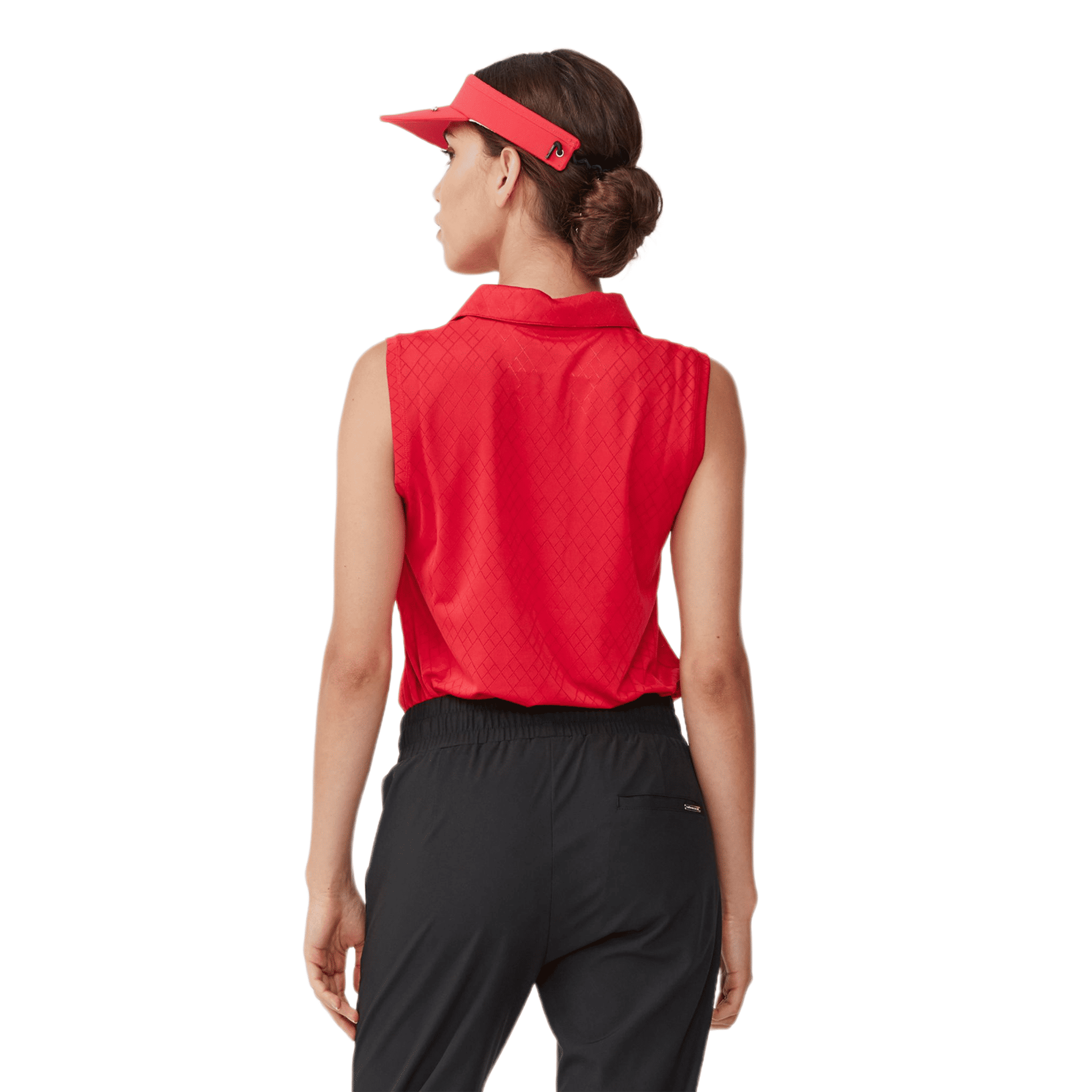 Polo Röhnisch Argyle sans manches rouge pour femme