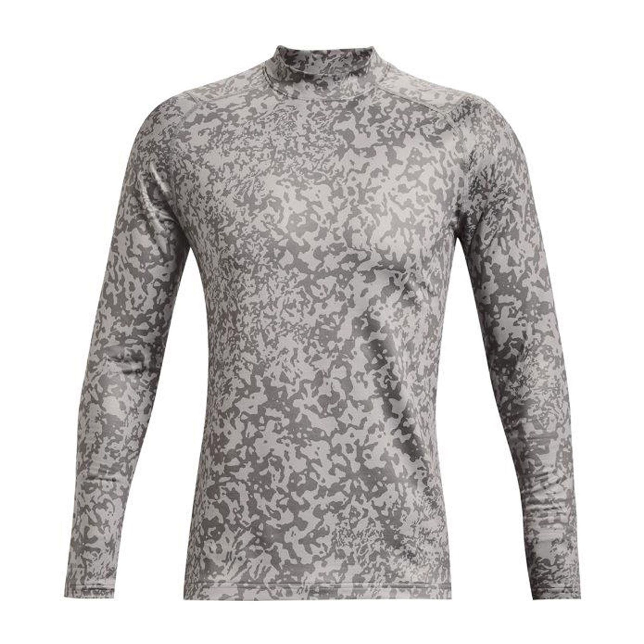 Under Armour M Polo Mock Manches Longues Gris Camo Homme