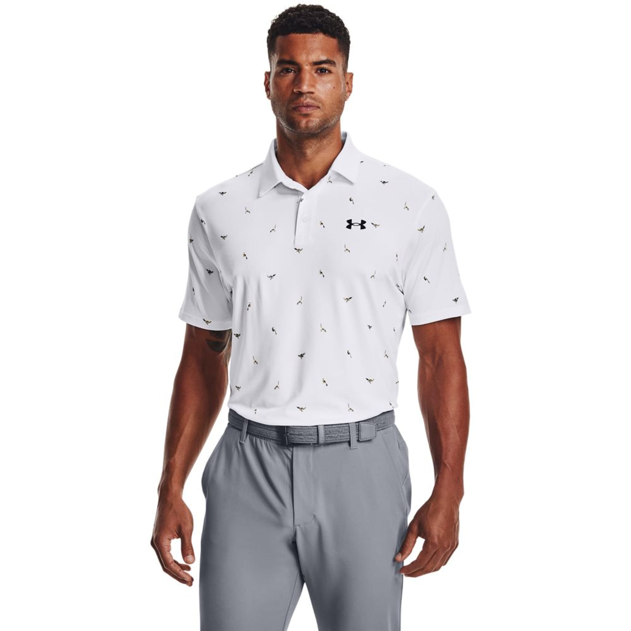 Polo Under Armour M Playoff 2.0 Blanc/Gris Pitch pour homme