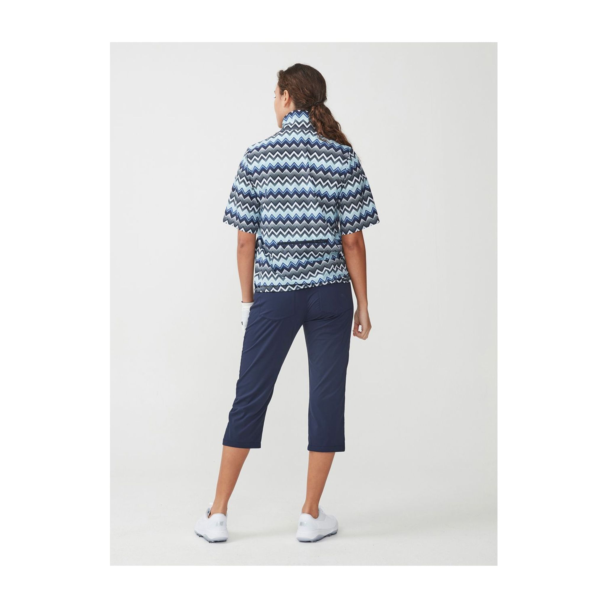 Röhnisch Pocket SS Wind Jacket Zigzag Blue Damen