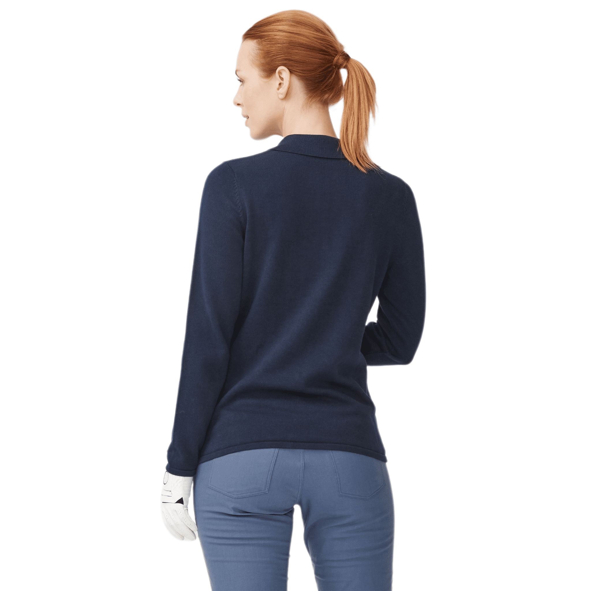 Polo Röhnisch tricoté manches longues bleu marine femme