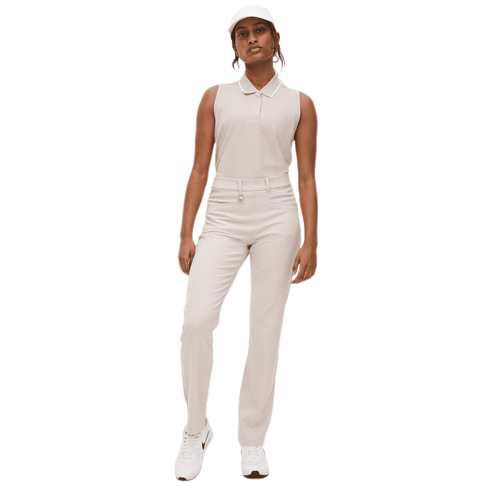 Pantalon de golf Röhnisch Smooth à carreaux champignons/blancs pour femme