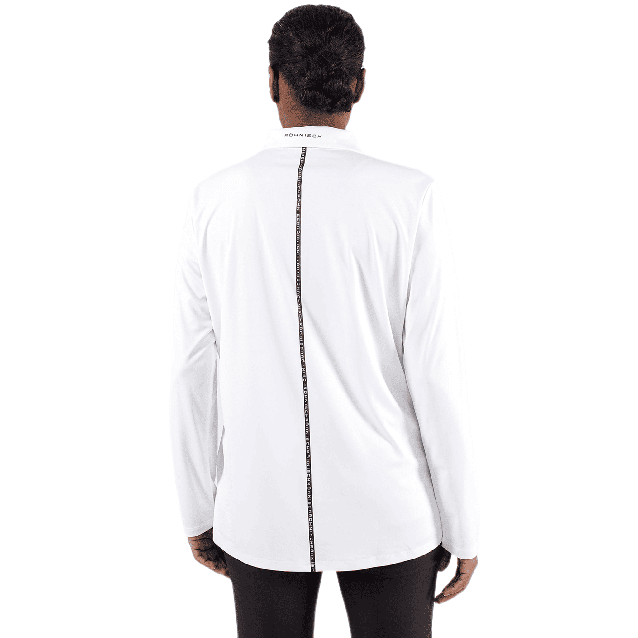 Polo de golf à manches longues Röhnisch Lynn pour femme, blanc