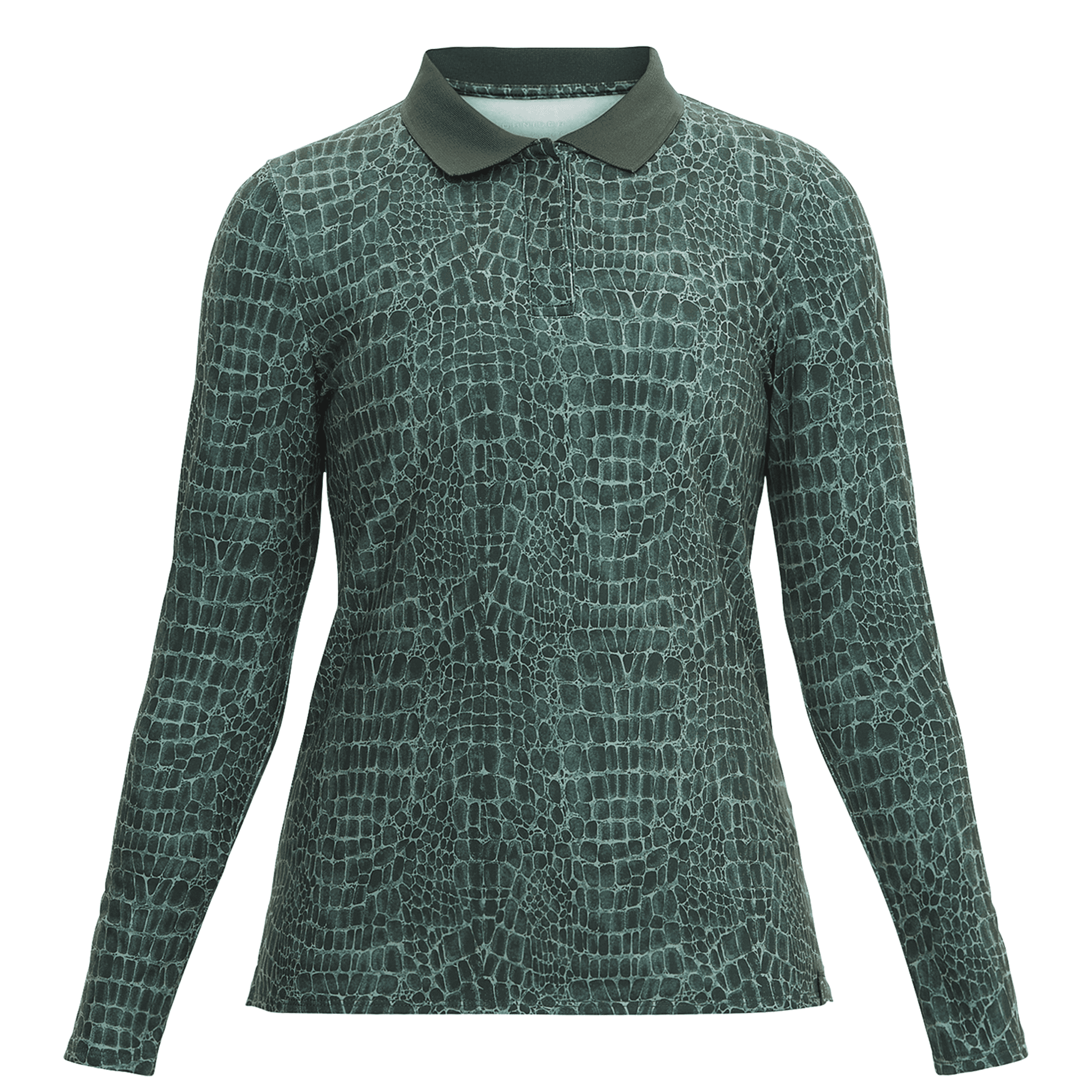 Polo de golf à manches longues Röhnisch Sia Green Crocco pour femme