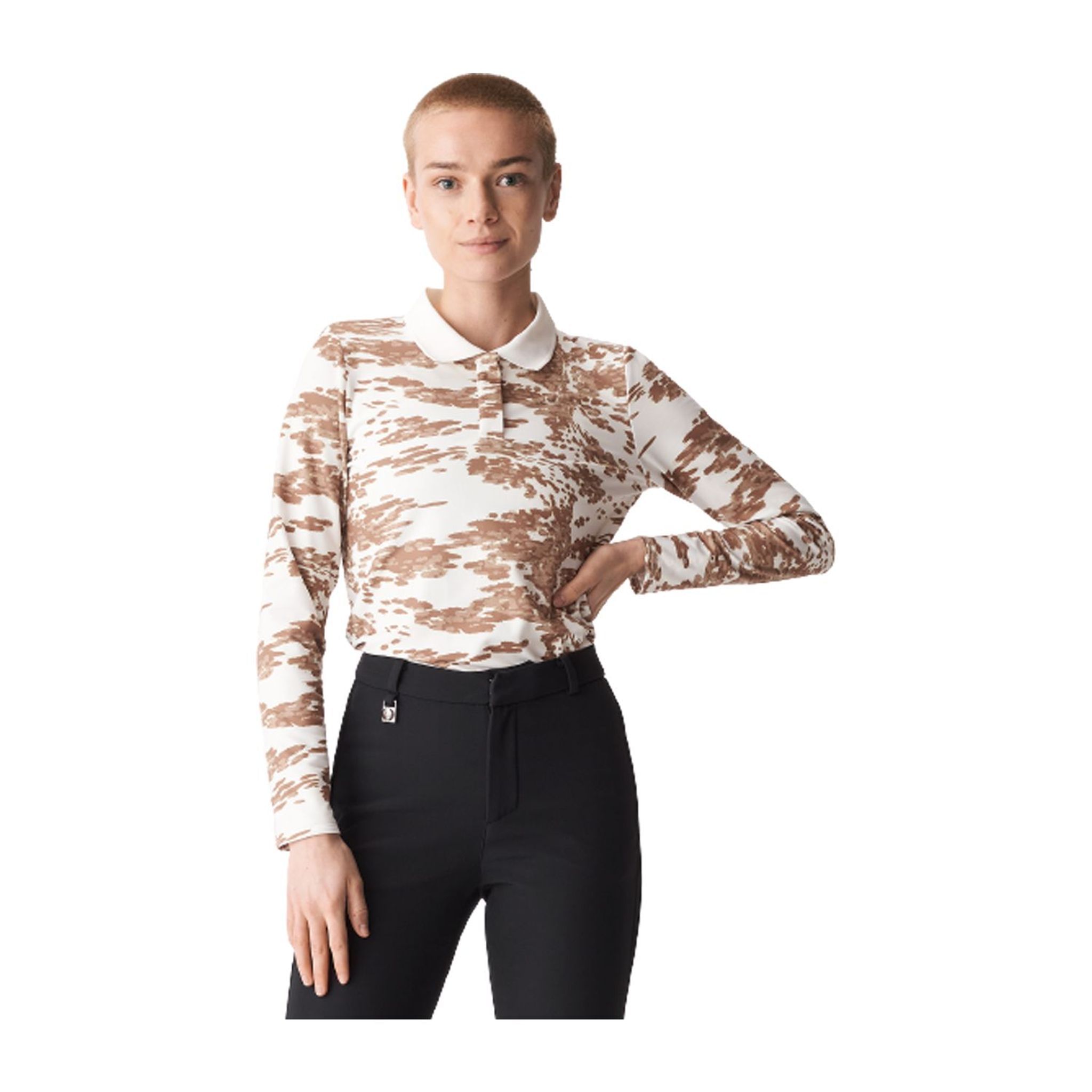 Röhnisch W Polo Sia Manches Longues Beige/Camo Femme