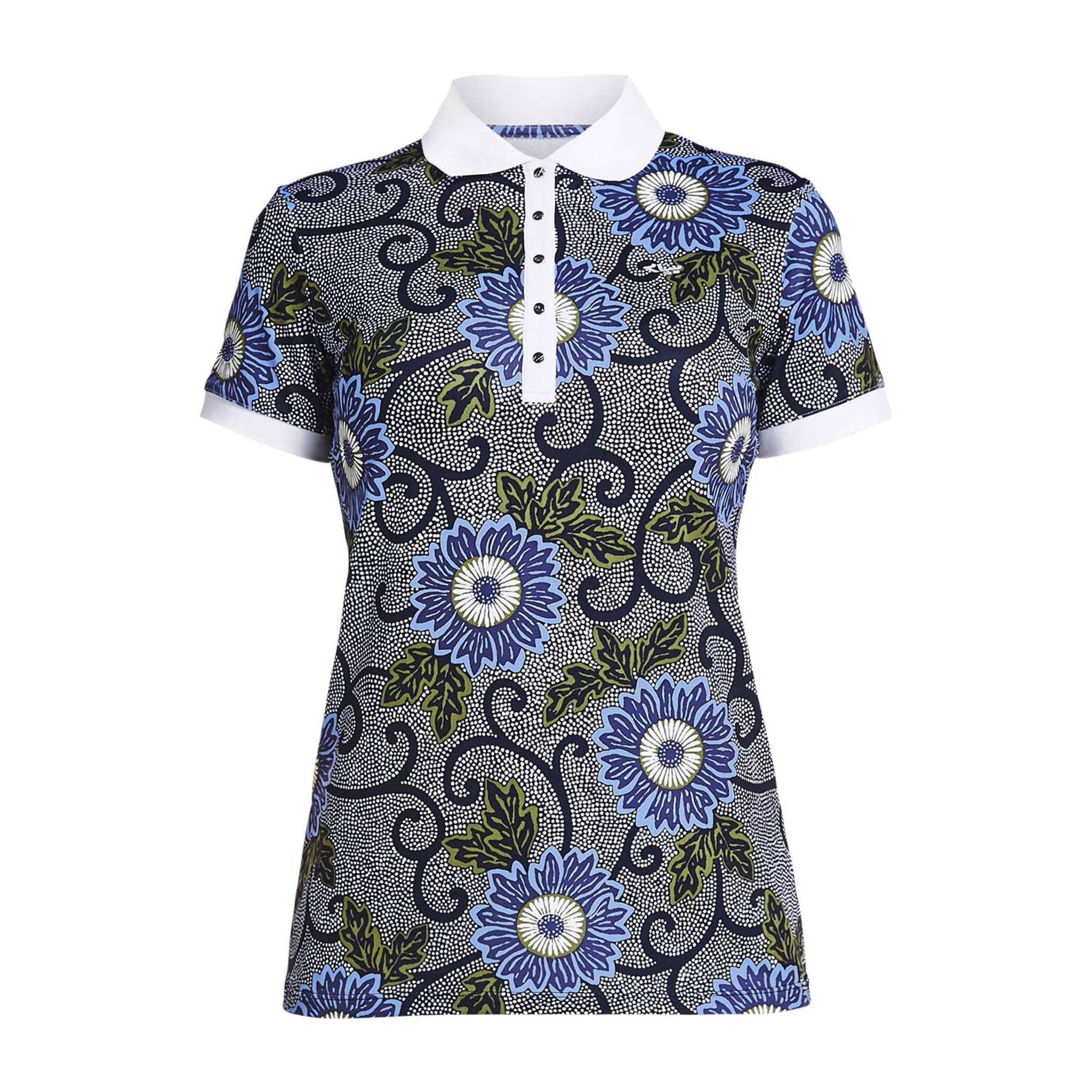 Polo Röhnisch AOP Bleu Massai Flower Femme