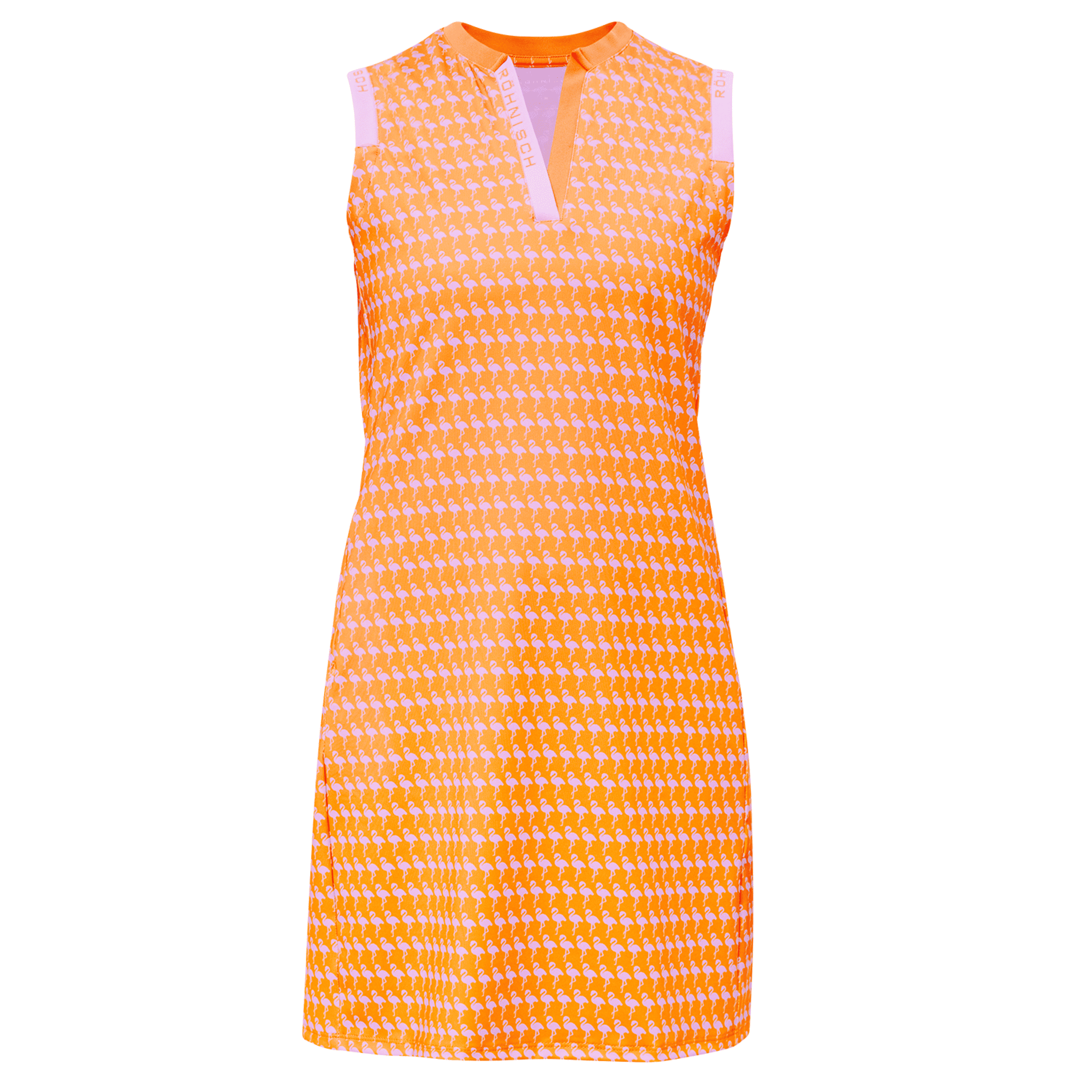 Robe de golf Röhnisch Abby pour femme, flamant rose, orange, sans manches, pour femme