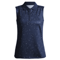 Polo de golf sans manches Röhnisch Direction Bleu marine/Micro Spot D Femme