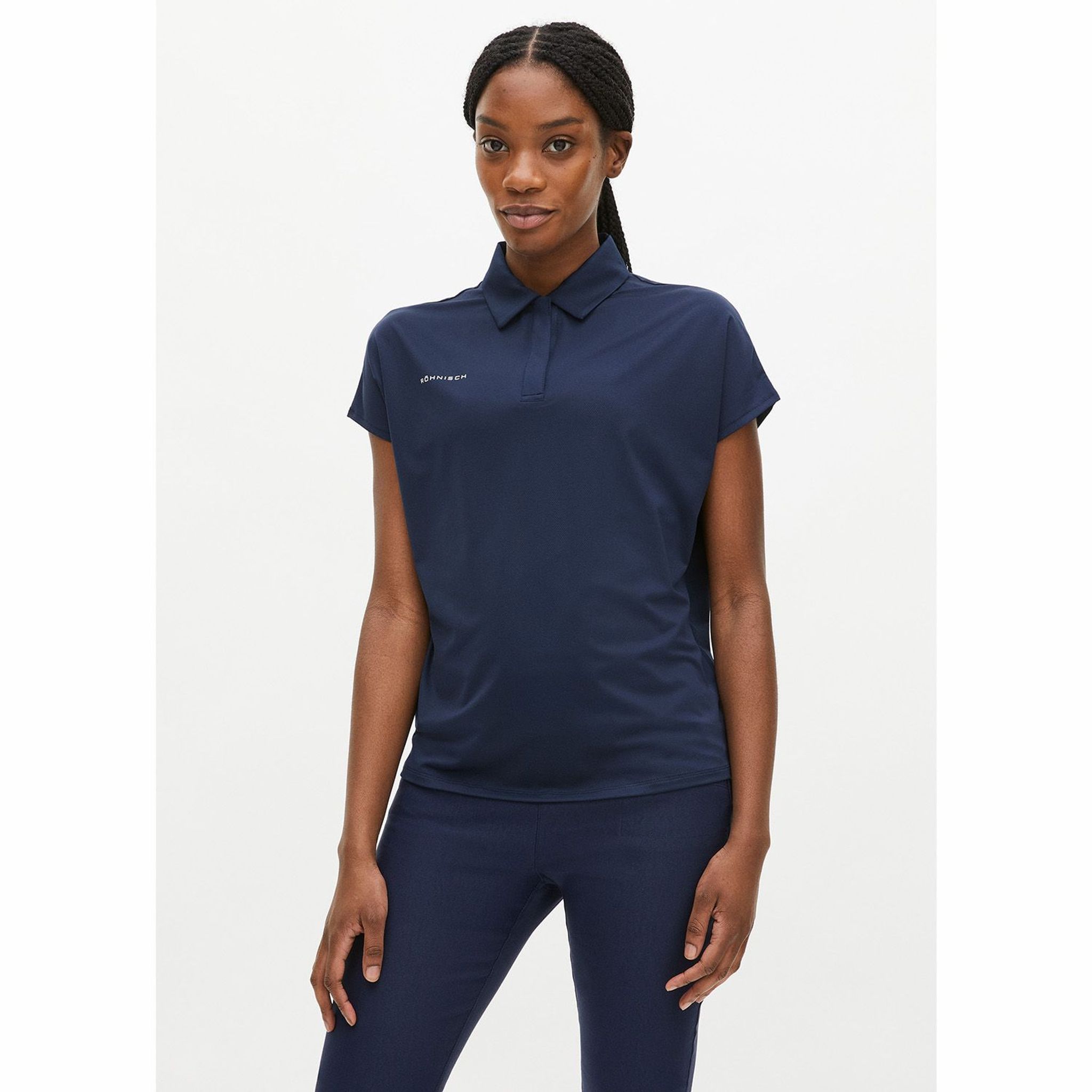 Polo de golf ample Corinne de Röhnisch pour femme, bleu marine