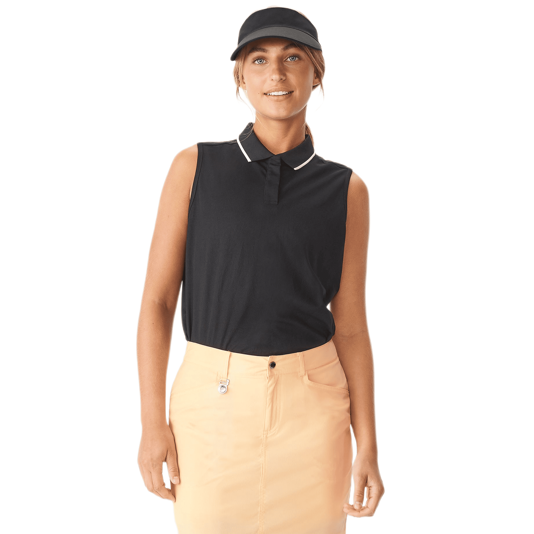 Polo de golf sans manches Röhnisch Mildred pour femme, noir