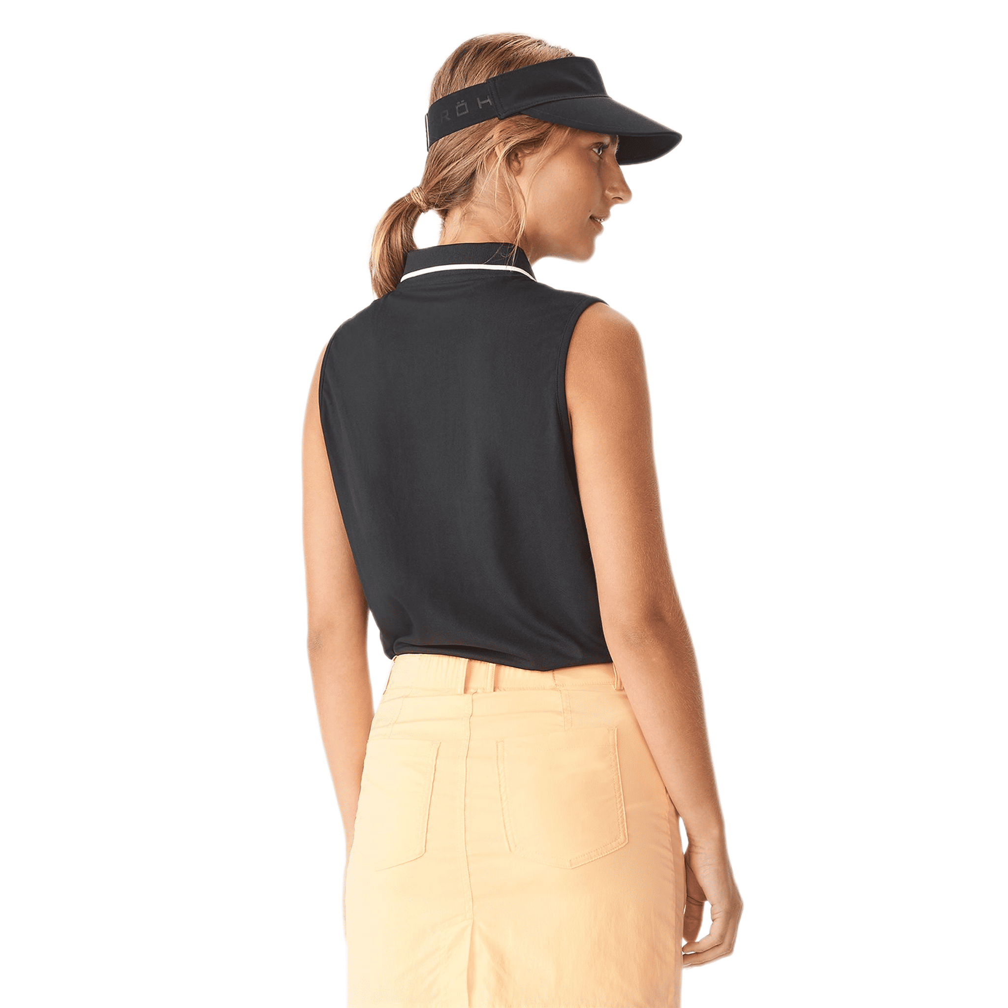 Polo de golf sans manches Röhnisch Mildred pour femme, noir