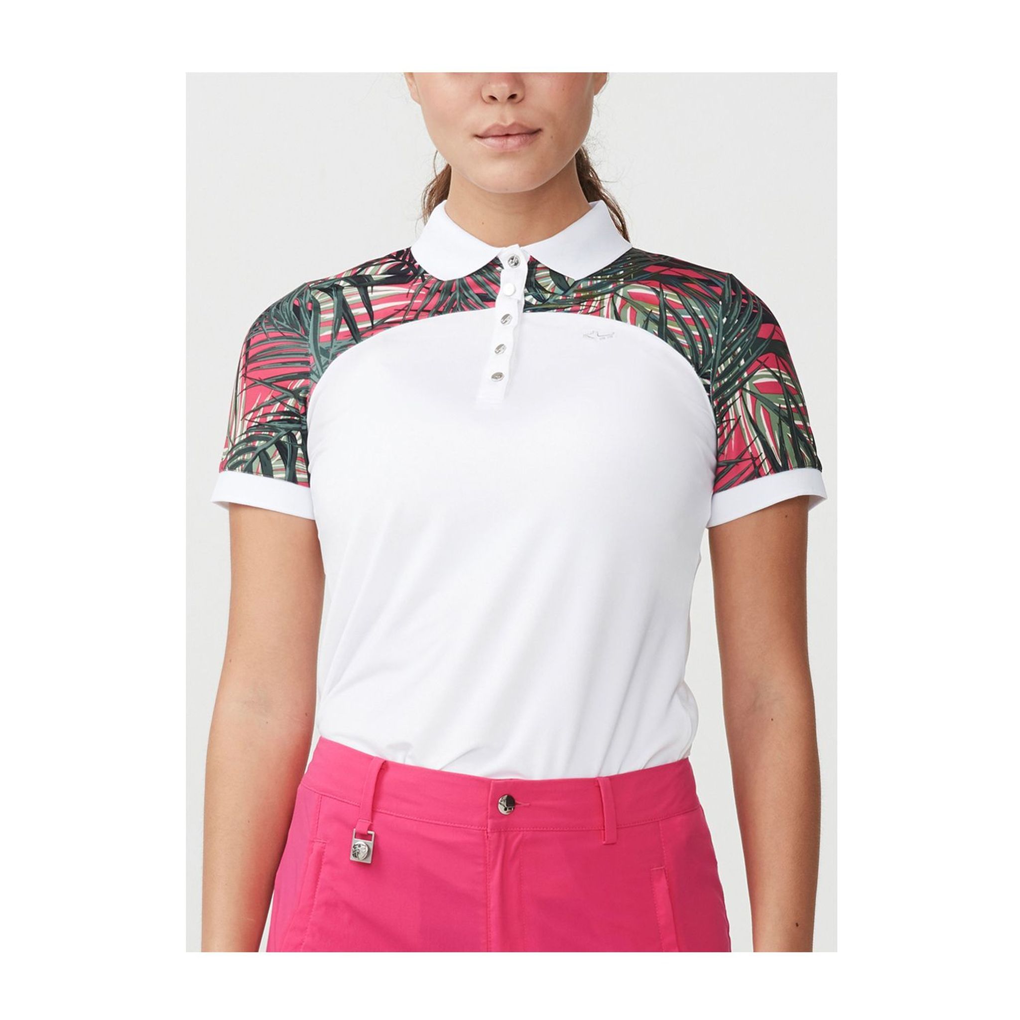 Polo Röhnisch W Element Block SS Palm Fuchsia femme