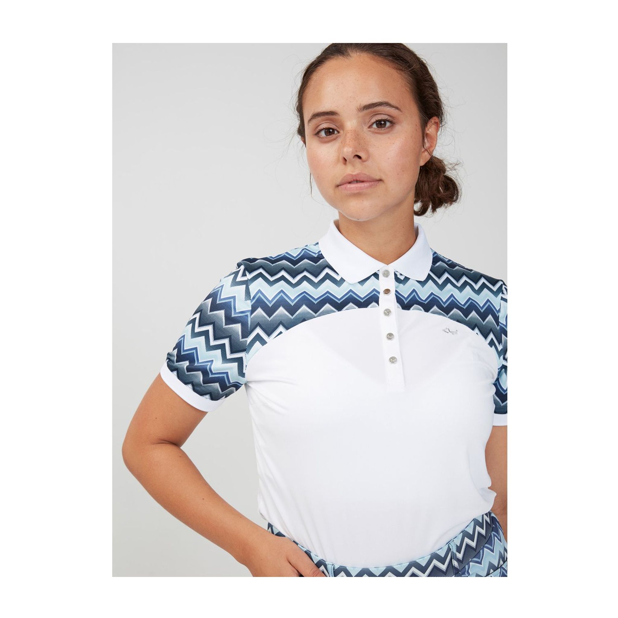 Polo Röhnisch Element Block Zigzag Bleu Femme