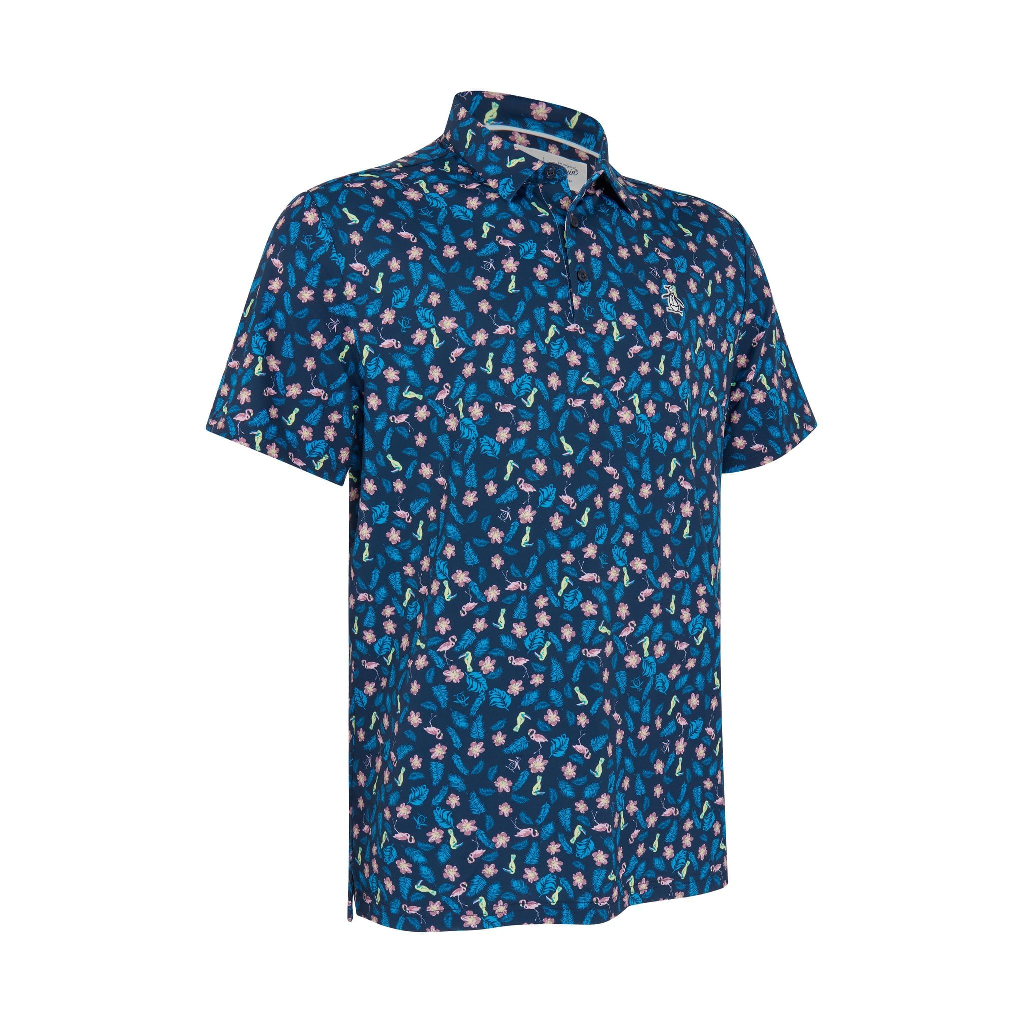 Polo Penguin SS Original Whimsical Tropical Print Homme