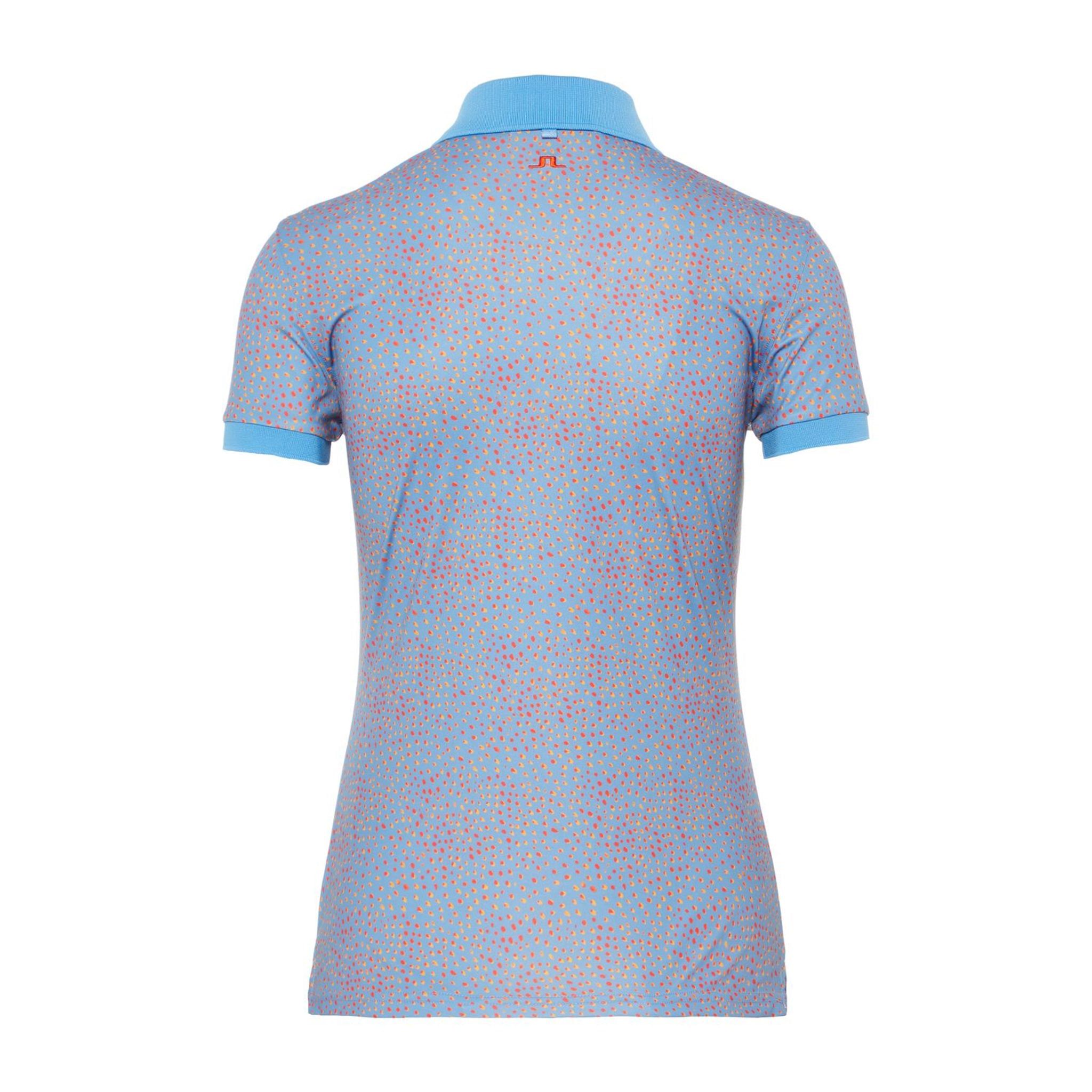 Polo J. Lindeberg W Tour Tech Print-TX pour femme avec imprimé bleu lac et pois