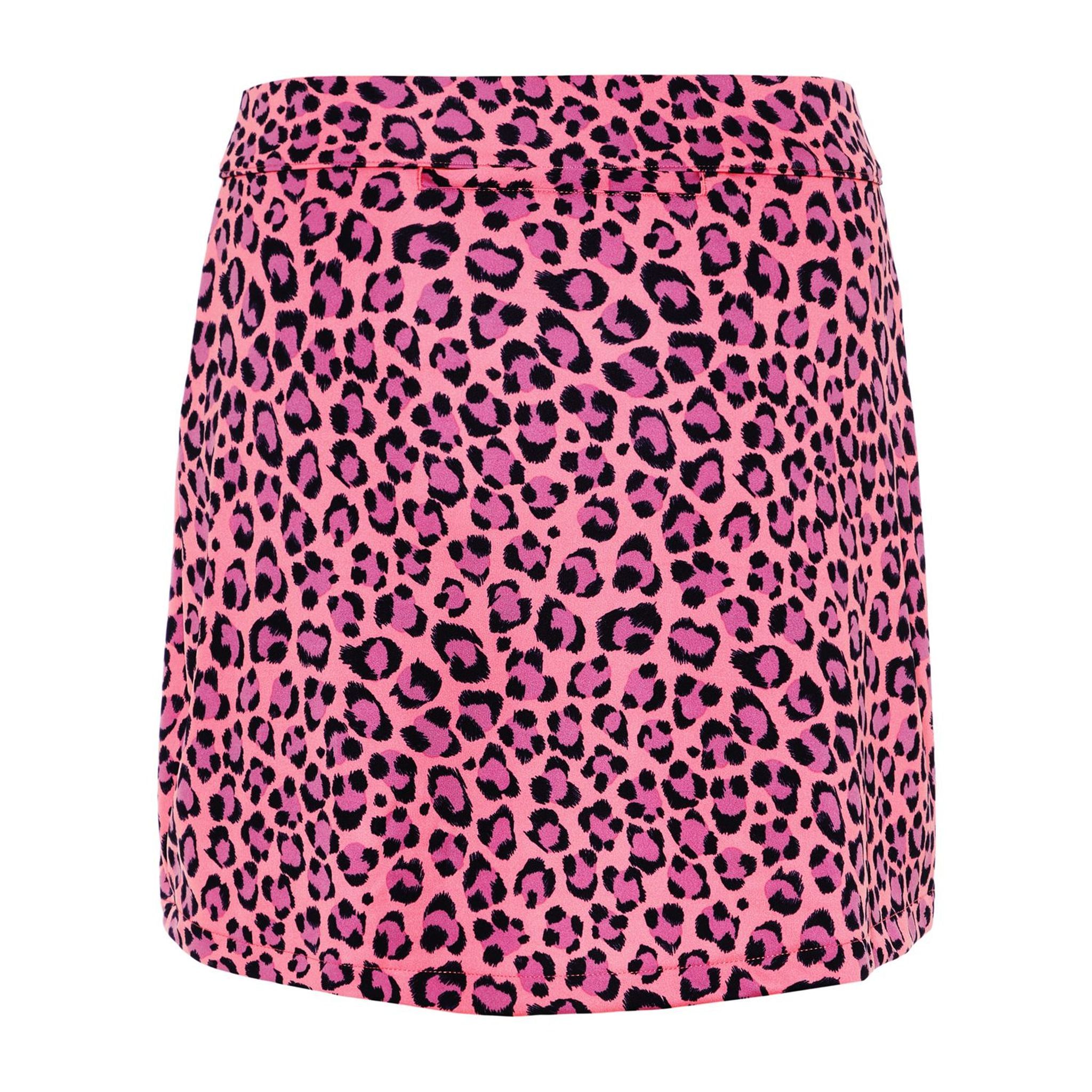 J. Lindeberg W Thea TX Jersey Skirt Pink Leopard Damen