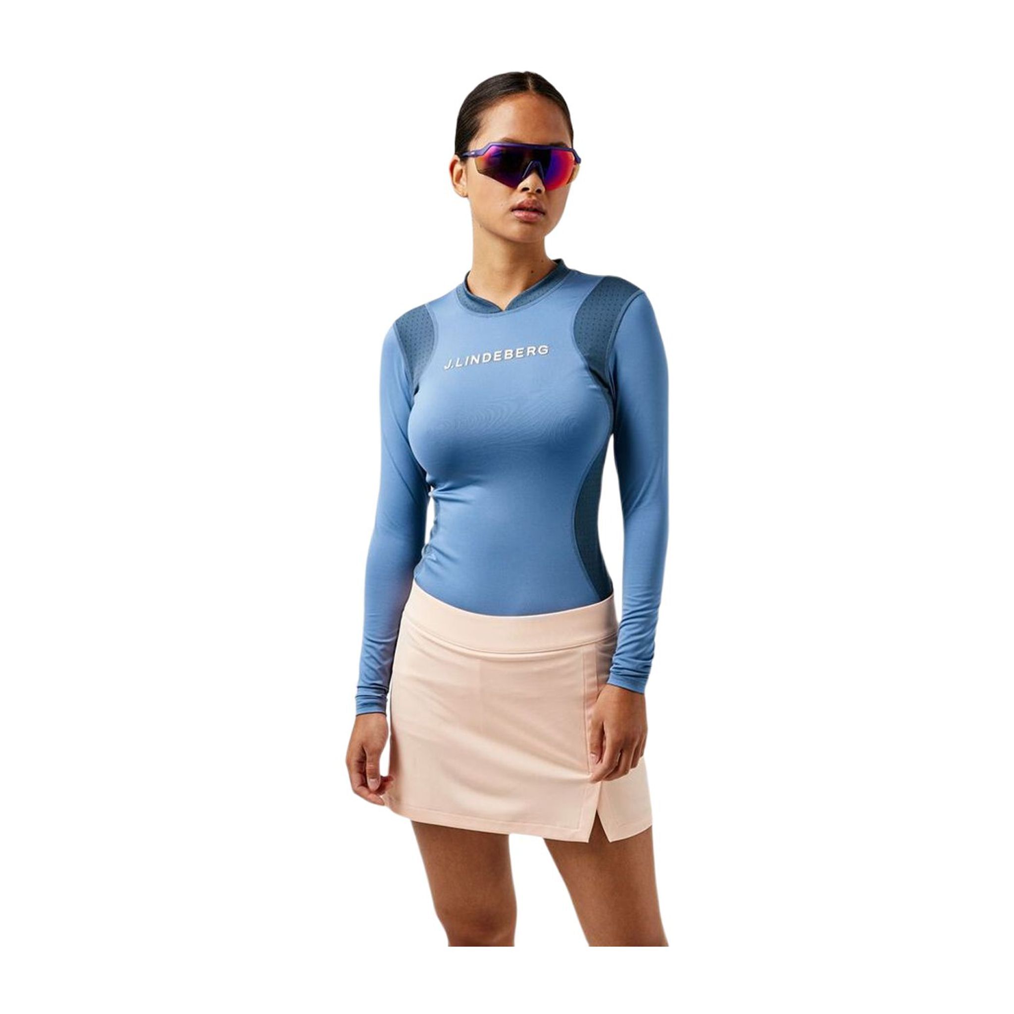 J. Lindeberg W Layer Zowie Soft Compression Top manches longues bleu femme