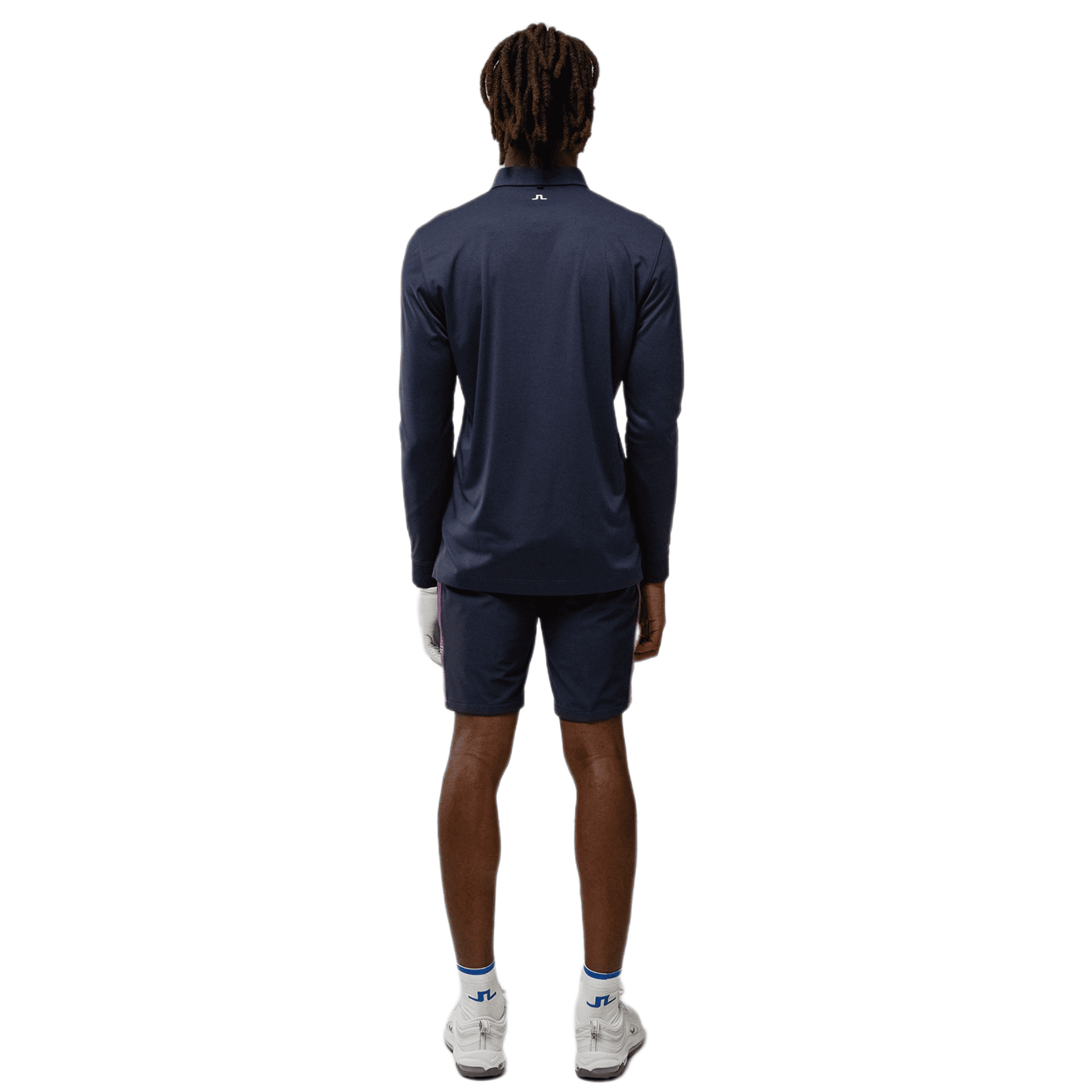 Polo de golf à manches longues J. Lindeberg Tour Tech Navy Melange pour hommes