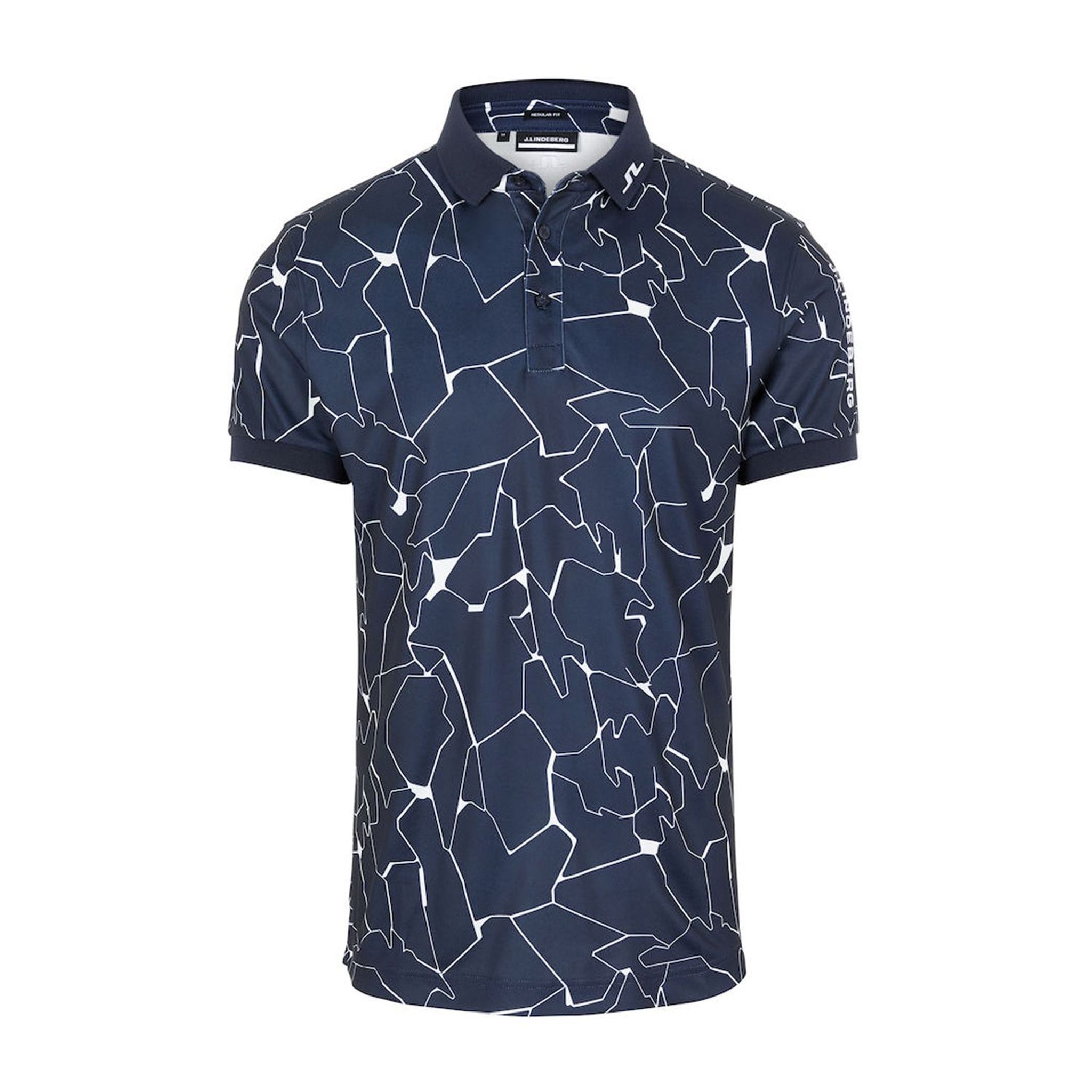 Polo J. Lindeberg M Tour Tech Reg Fit Print SS Slit Navy Homme