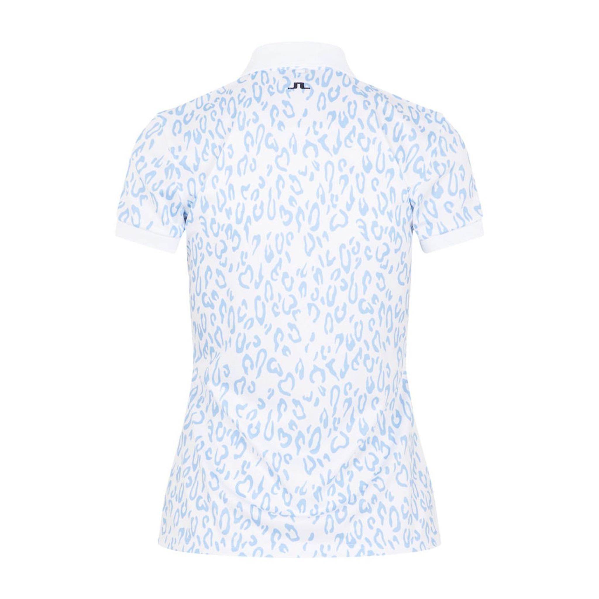 Polo J. Lindeberg W Tour Tech Print SS pour femme Bleu animal Blanc