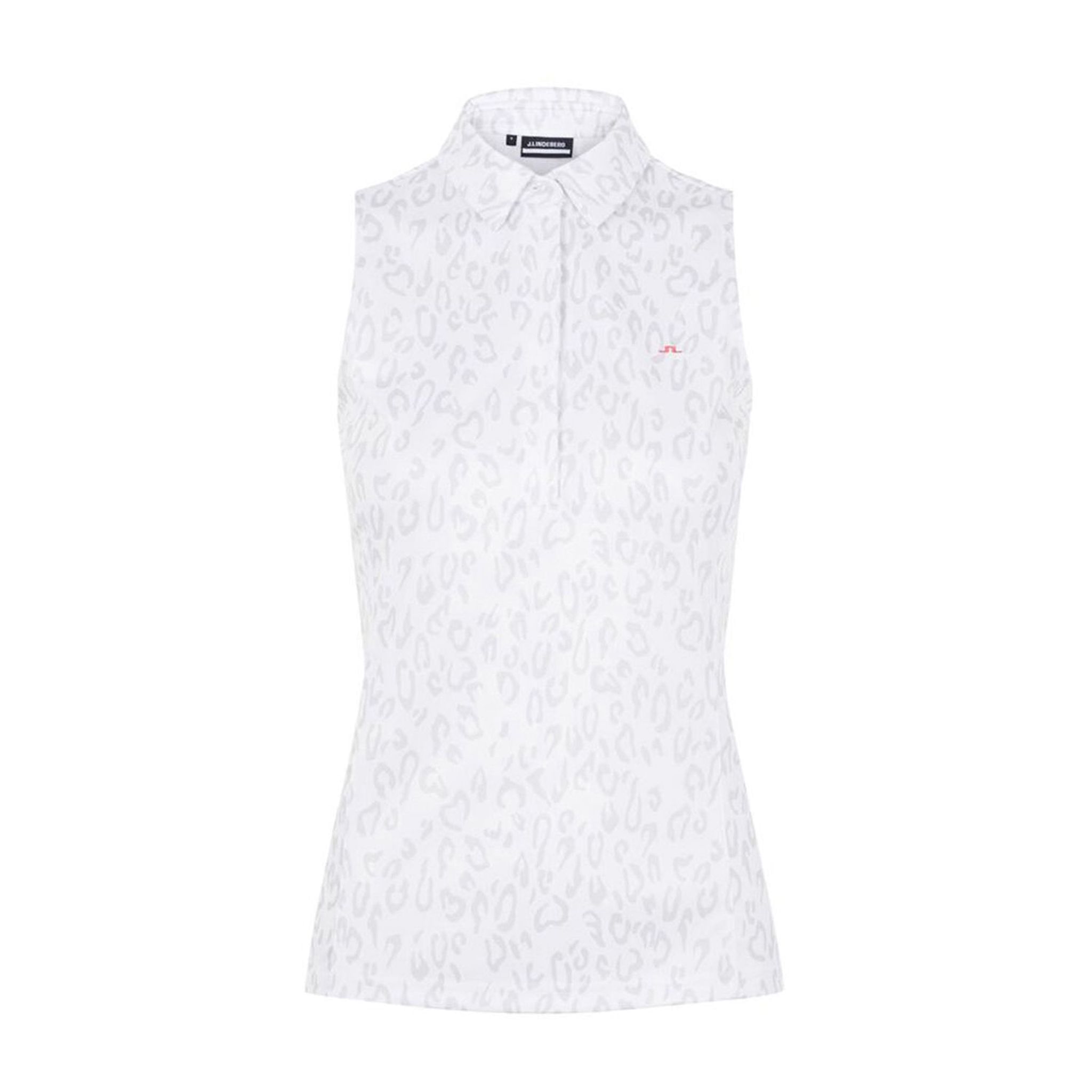 J. Lindeberg W Dena Polo SL Imprimé Animal Gris Blanc Femme