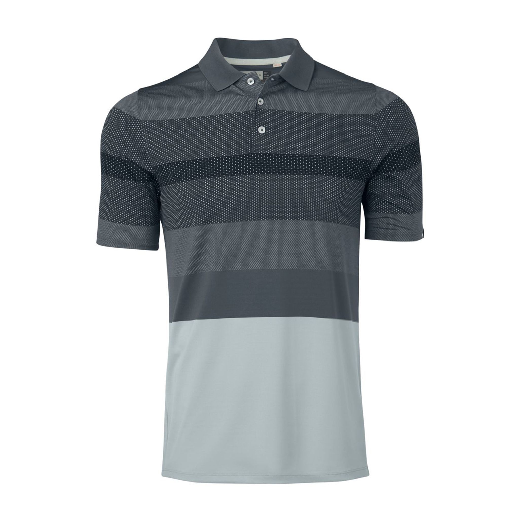 Polo Kjus M Engineered Stripe SS pour homme, brouillard argenté/crépuscule foncé