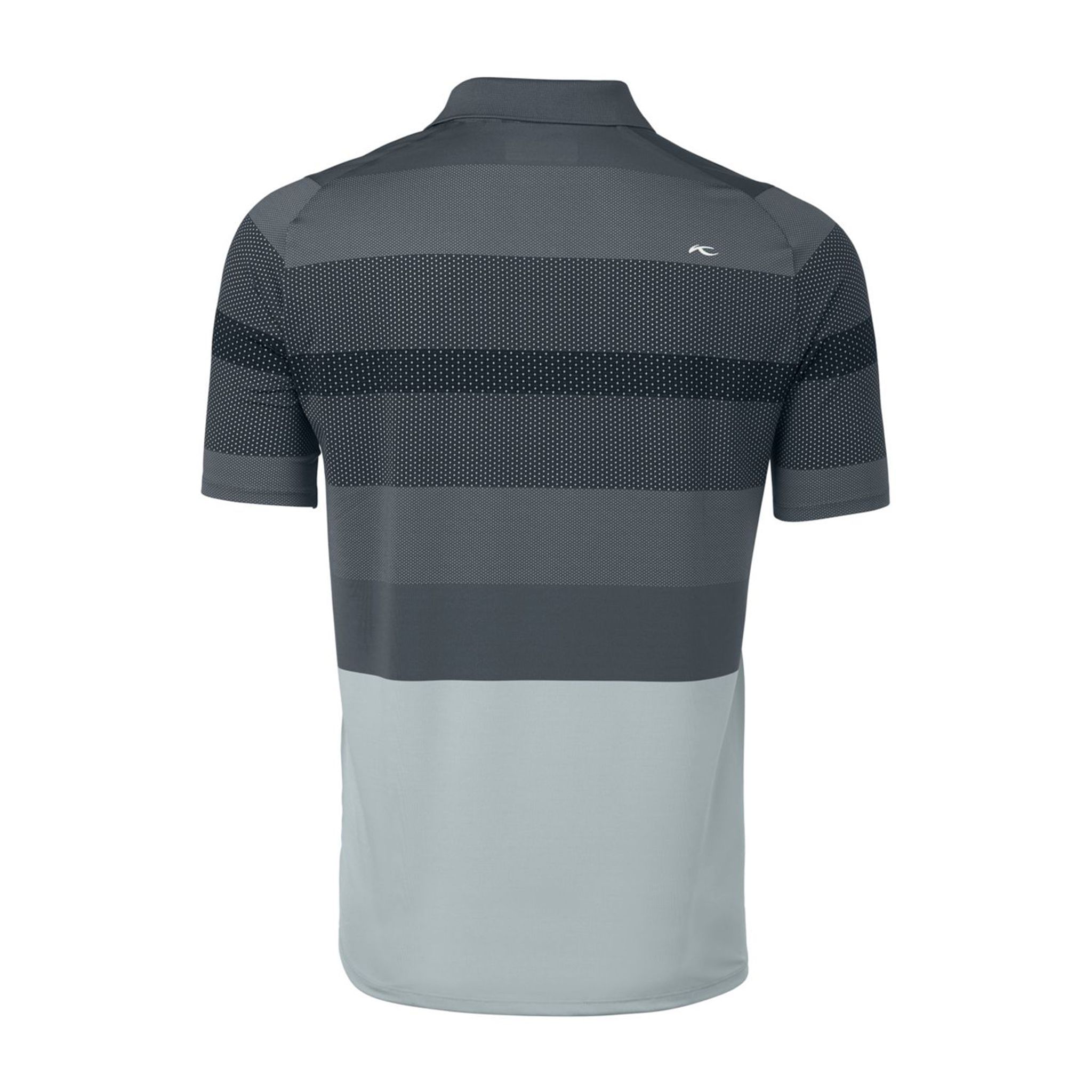 Polo Kjus M Engineered Stripe SS pour homme, brouillard argenté/crépuscule foncé