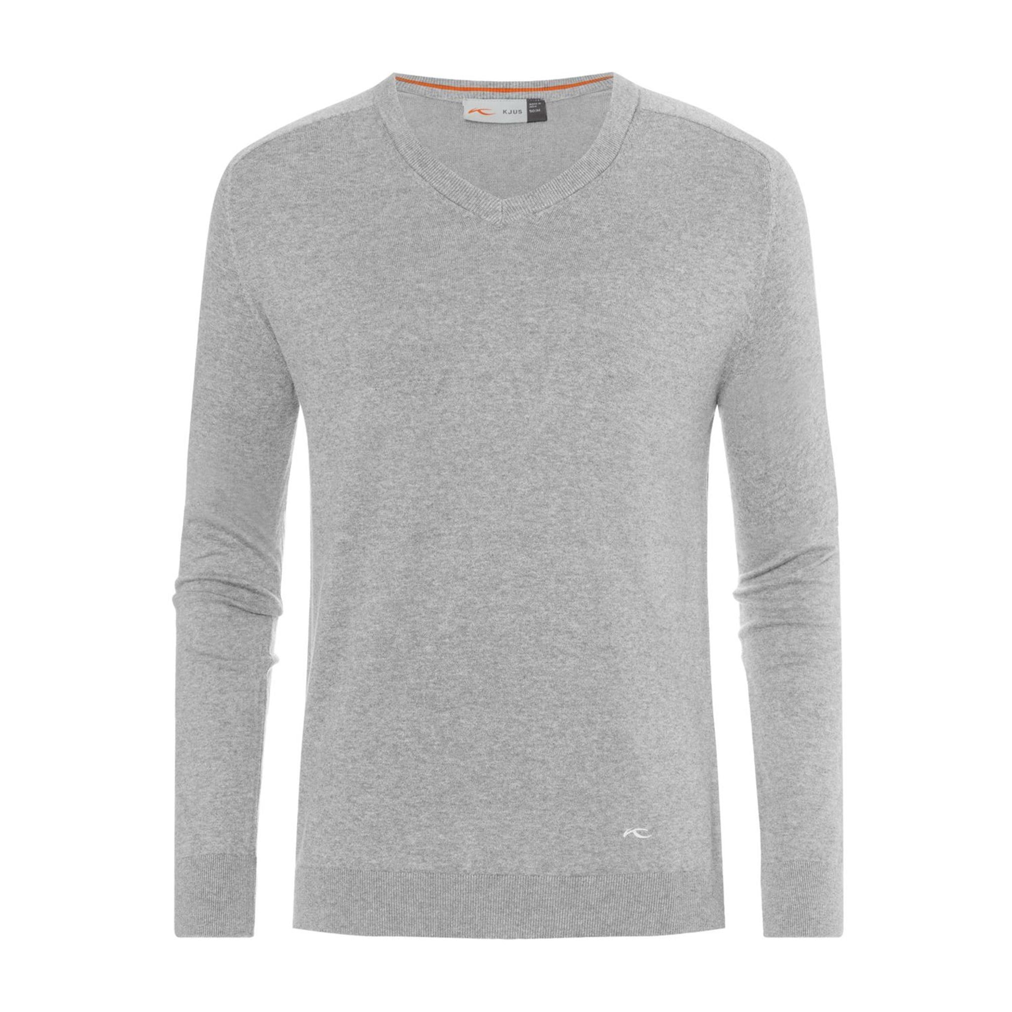 Pull Kjus M Kirk col en V gris argenté/mélange pour homme