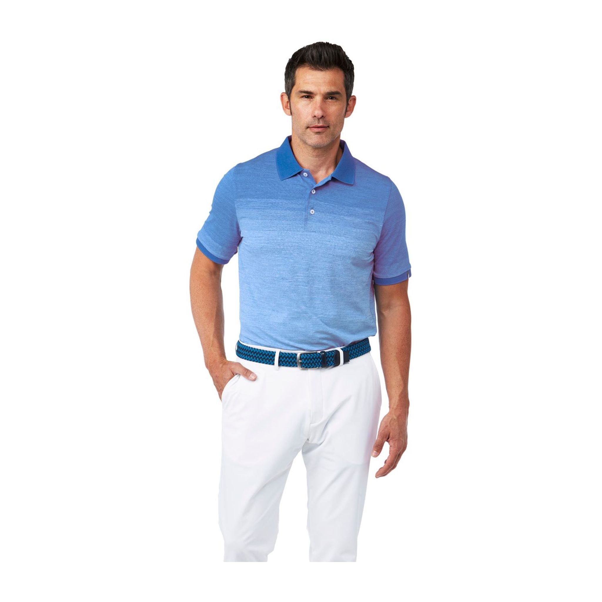 Polo Kjus M Melange Fading SS Strong Blue Mel Homme