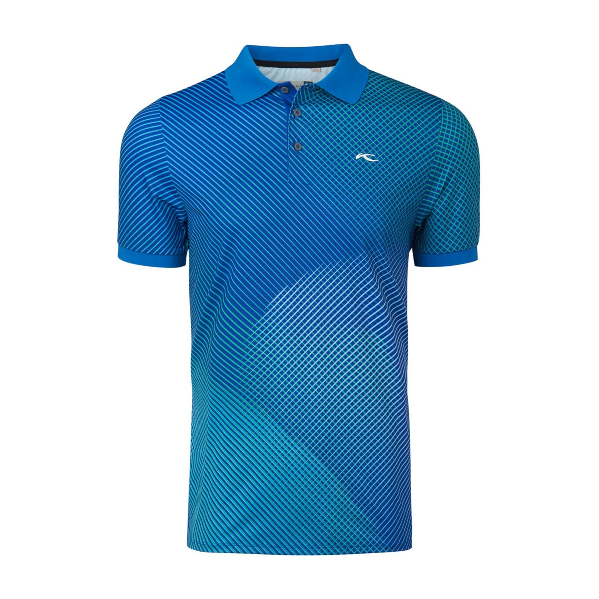 Polo SS imprimé Kjus M Spot Blue Strong pour homme