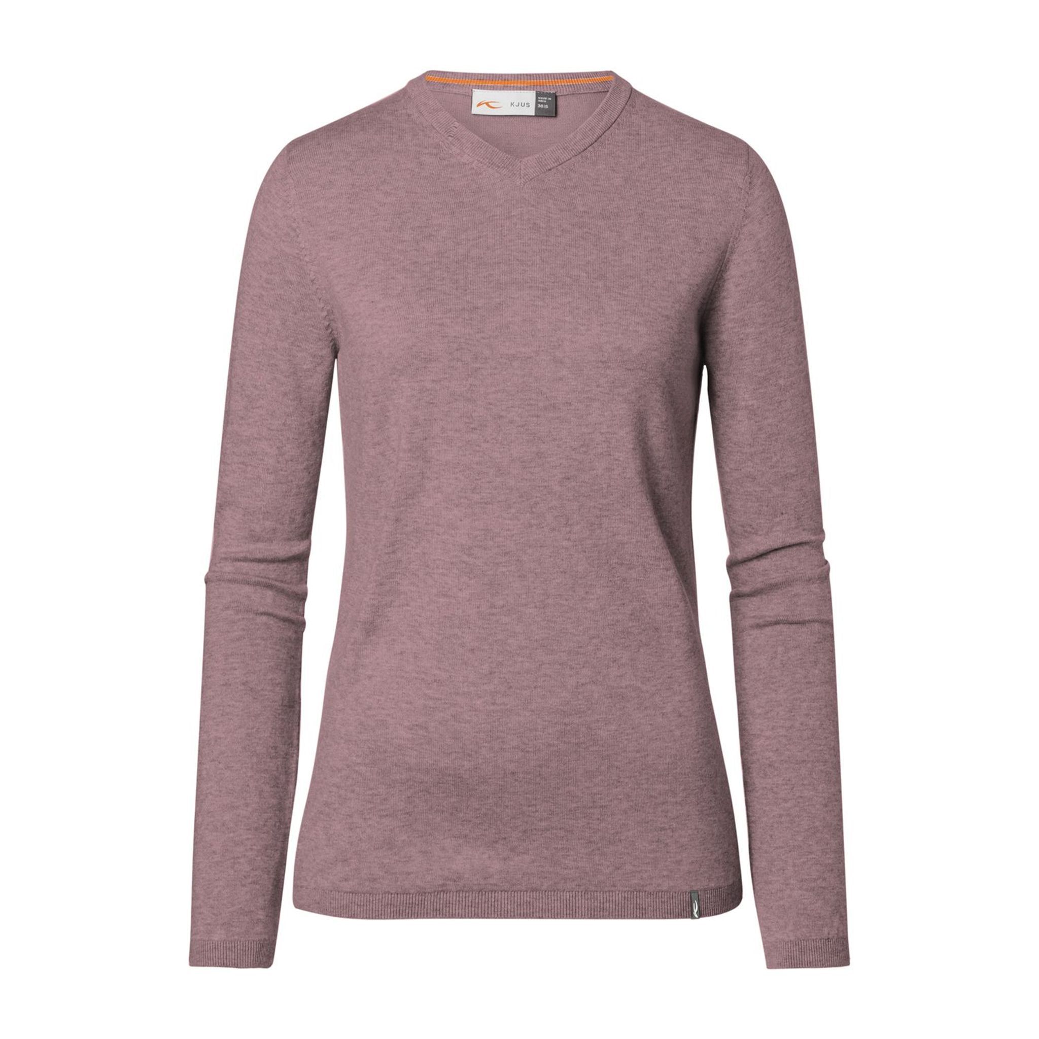 Pull Kjus col V W Kicki Pink Reef Melange Femme