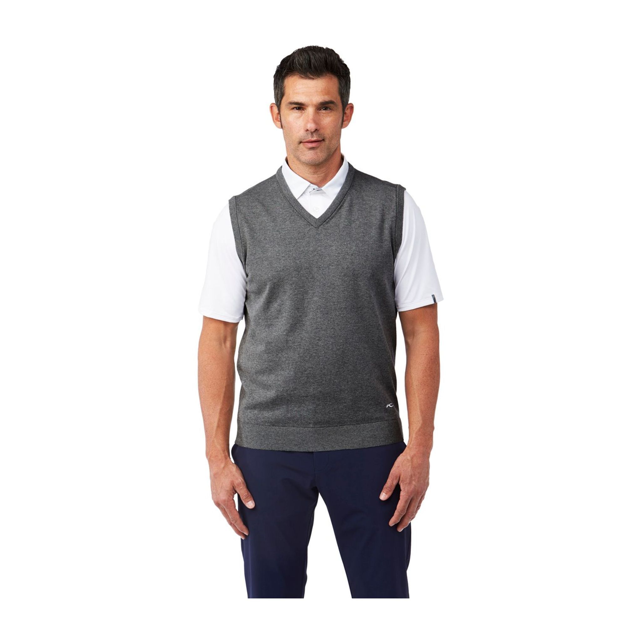 Kjus M Kirk V-Neck Vest Steel Greymelange Herren