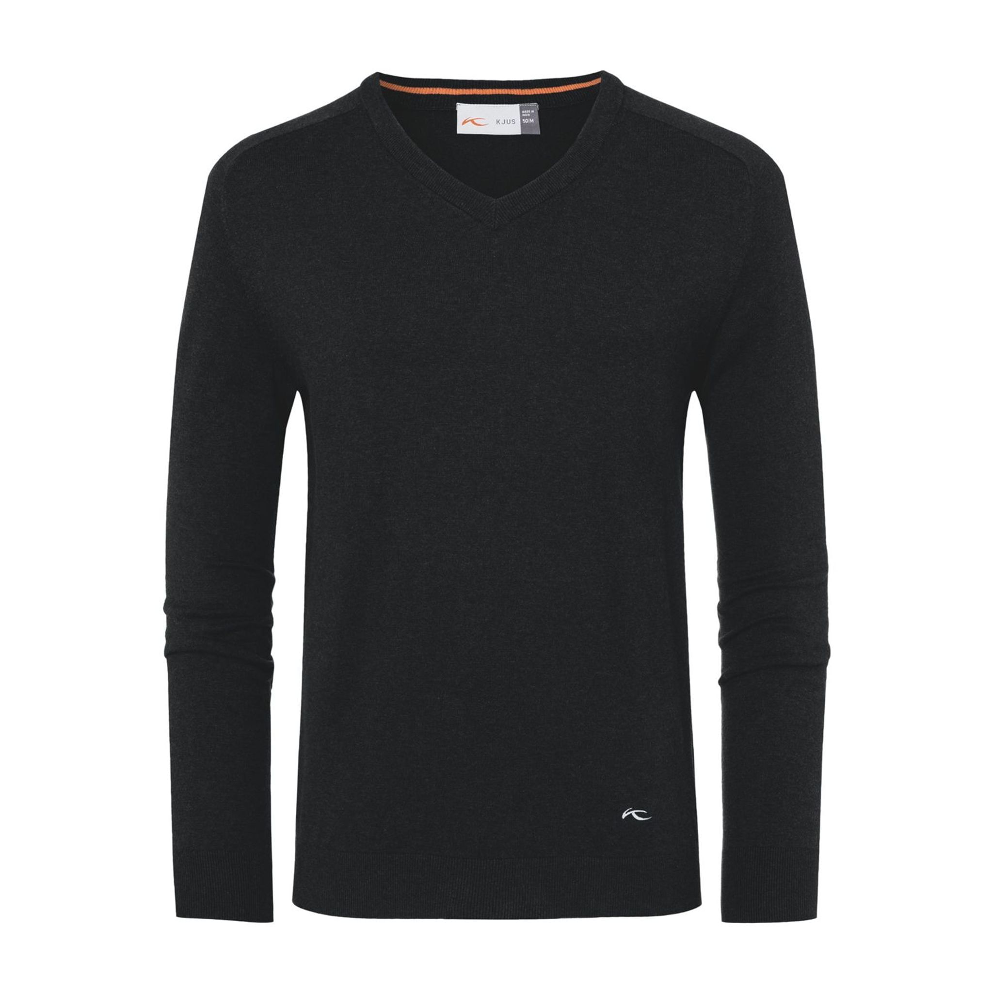 Pull col V Kjus Kirk M Noir Melange Homme