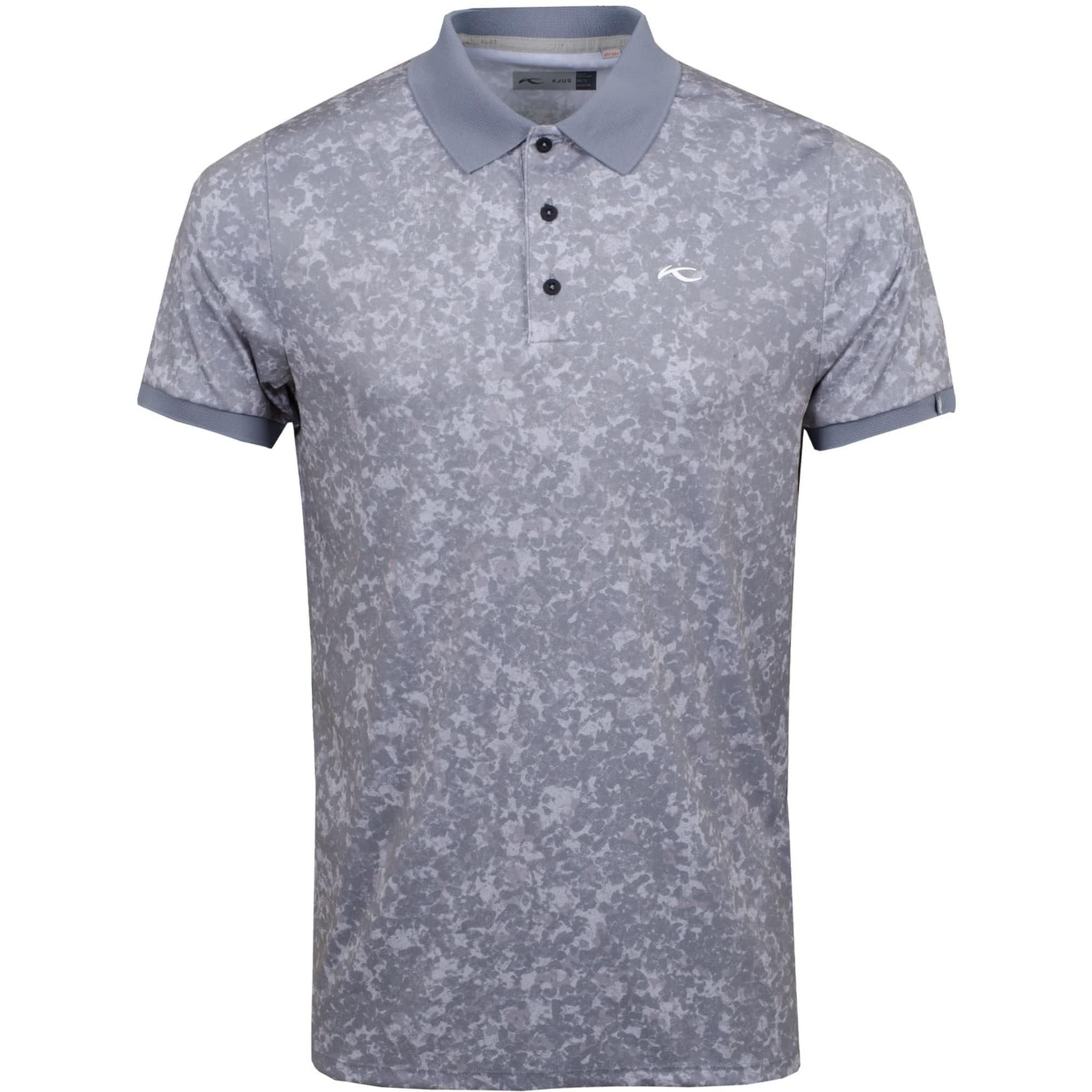 Polo Kjus M Spot Printed SS Gris acier/brouillard argenté Homme