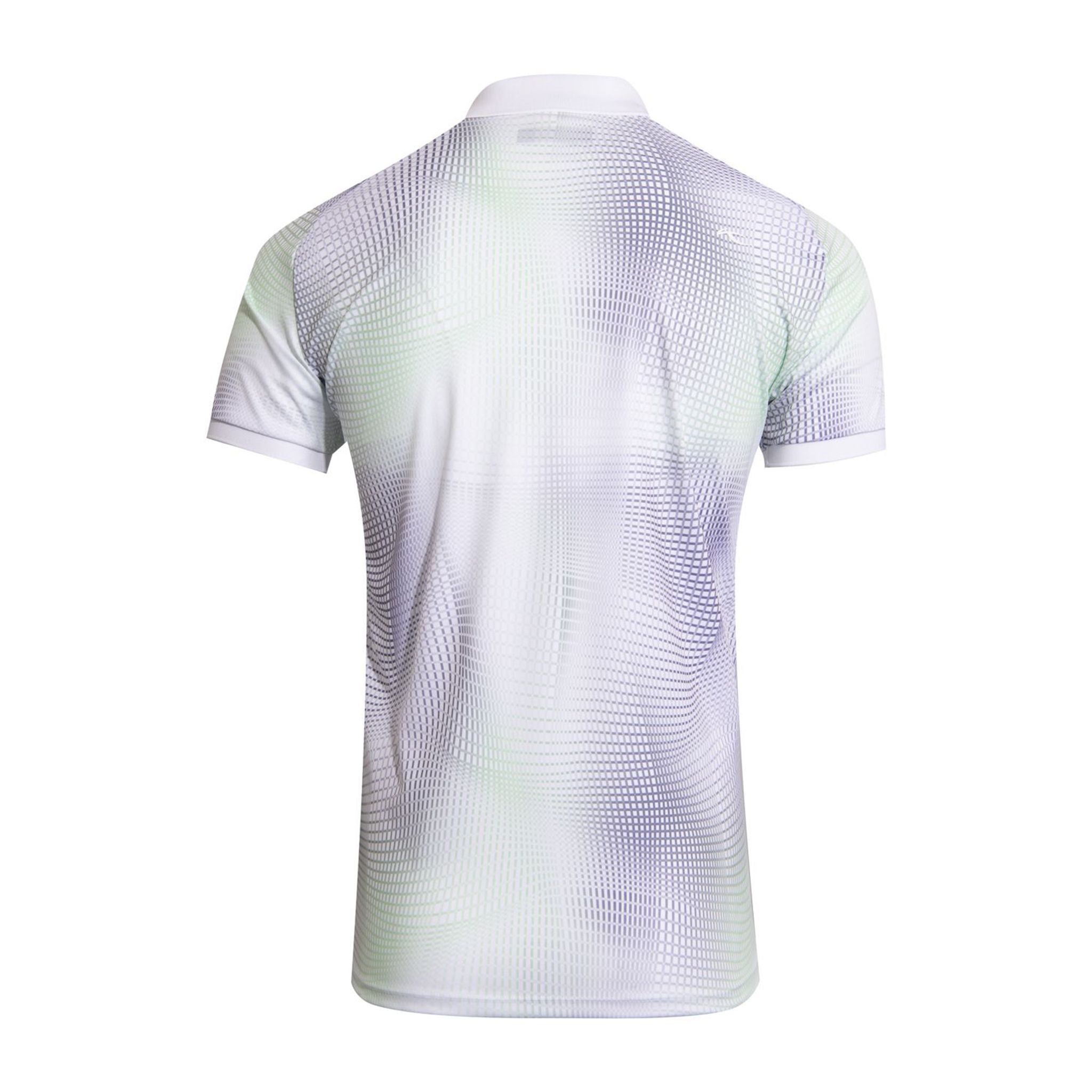 Polo Kjus M Spot Printed SS pour homme, blanc/vert printanier