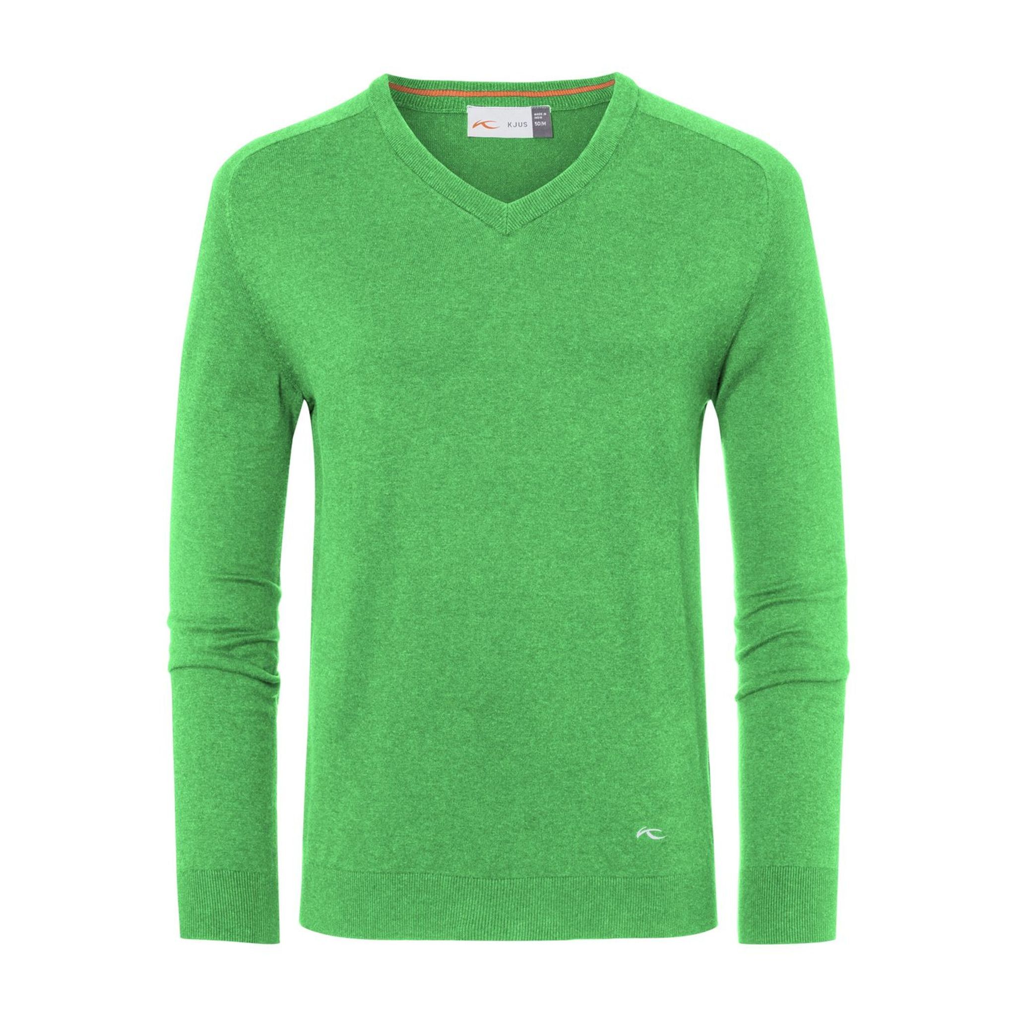 Kjus Pullover V-Ausschnitt Kirk M Spring Grün Melange Herren