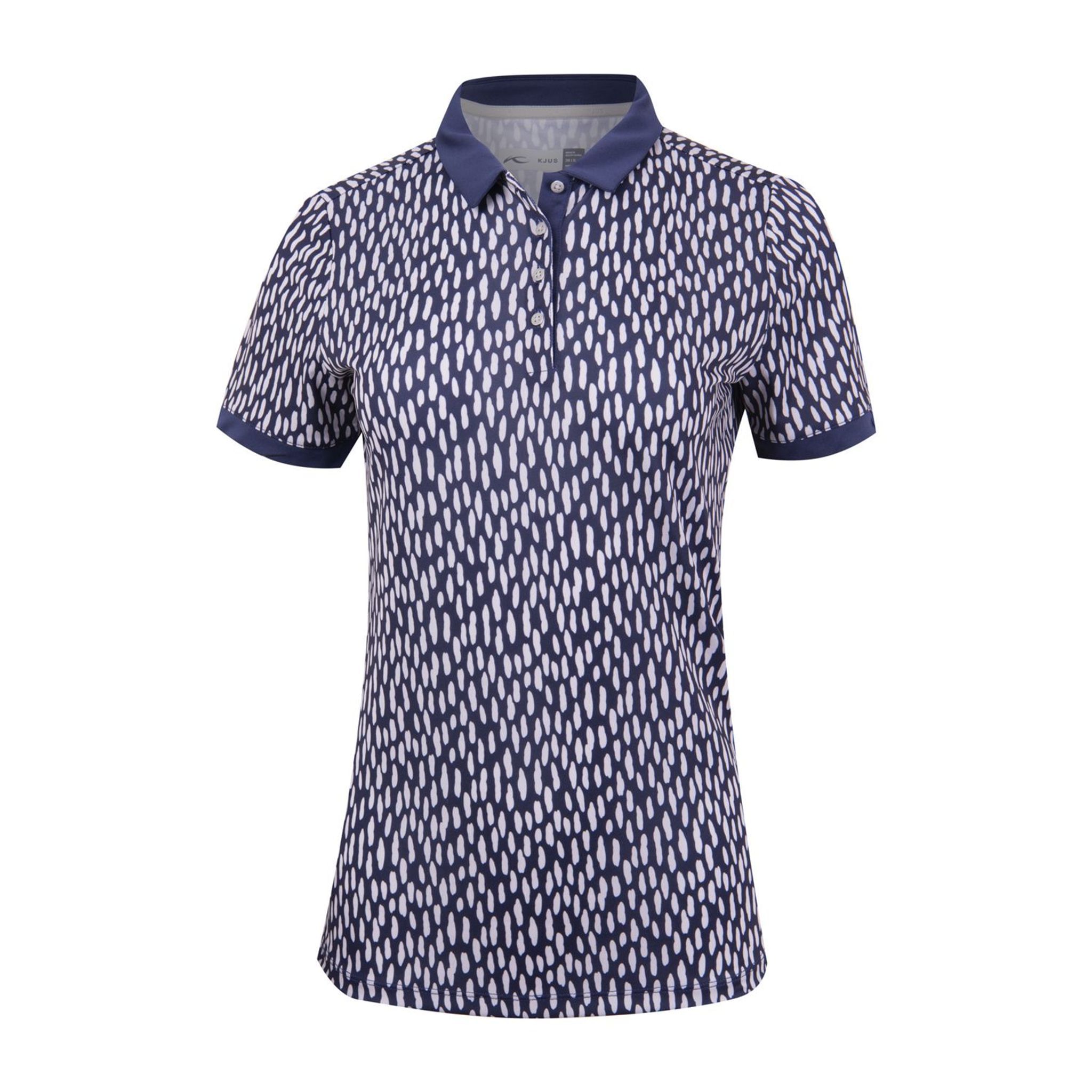 Kjus W Enya Printed SS Polo Atlanta Blau/Silber Fog Damen