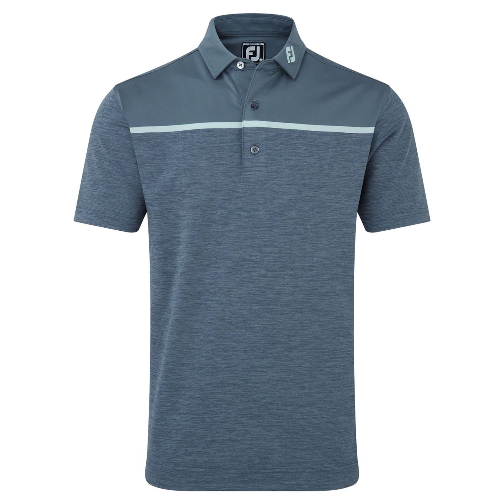 Polo de golf Footjoy Space Dye Block Lisle, Bluestone Homme Homme