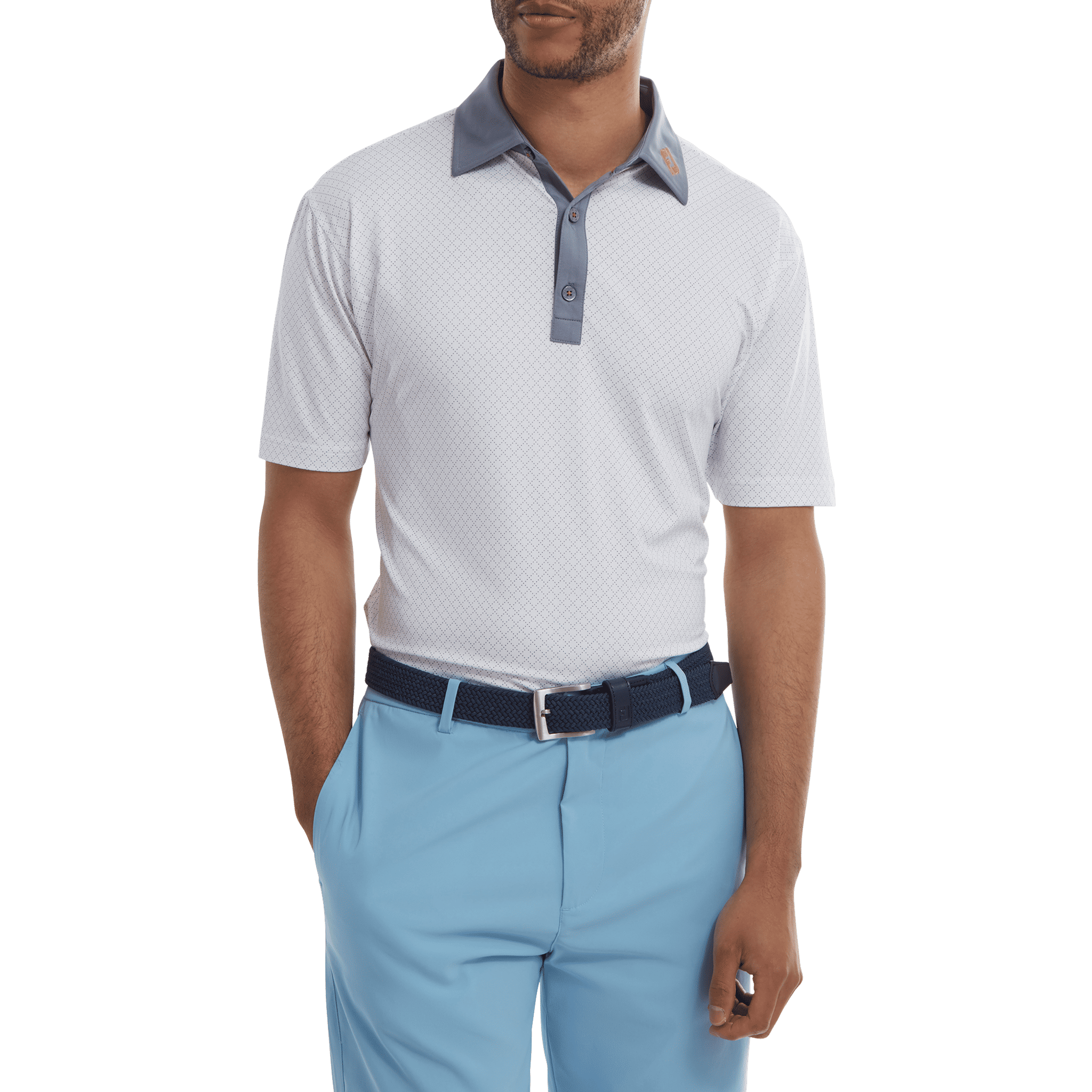 Polo Footjoy en fil d'Écosse à pois et diamants pour homme