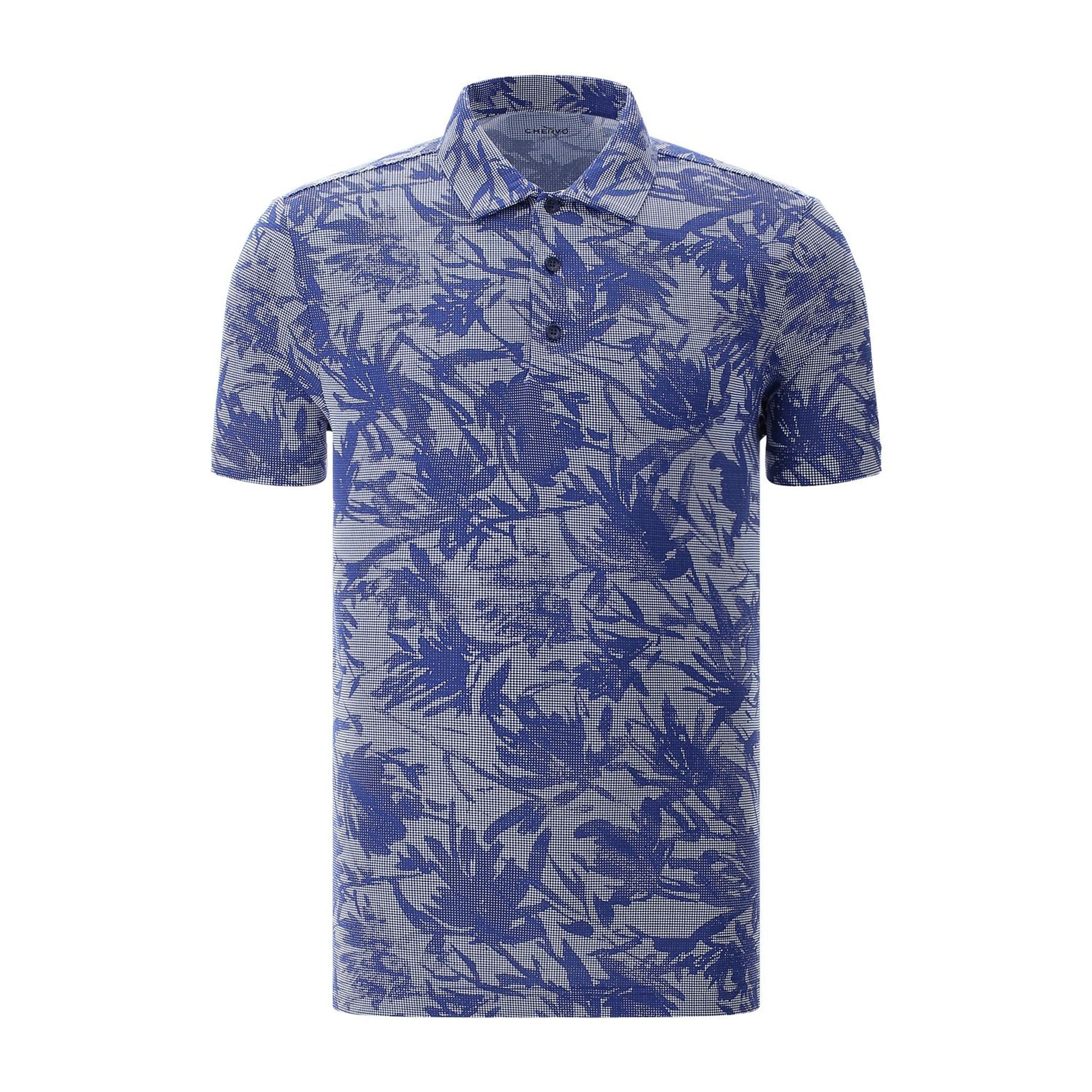 Polo Chervo M Ambrosio SS Bleu/Fleur Homme