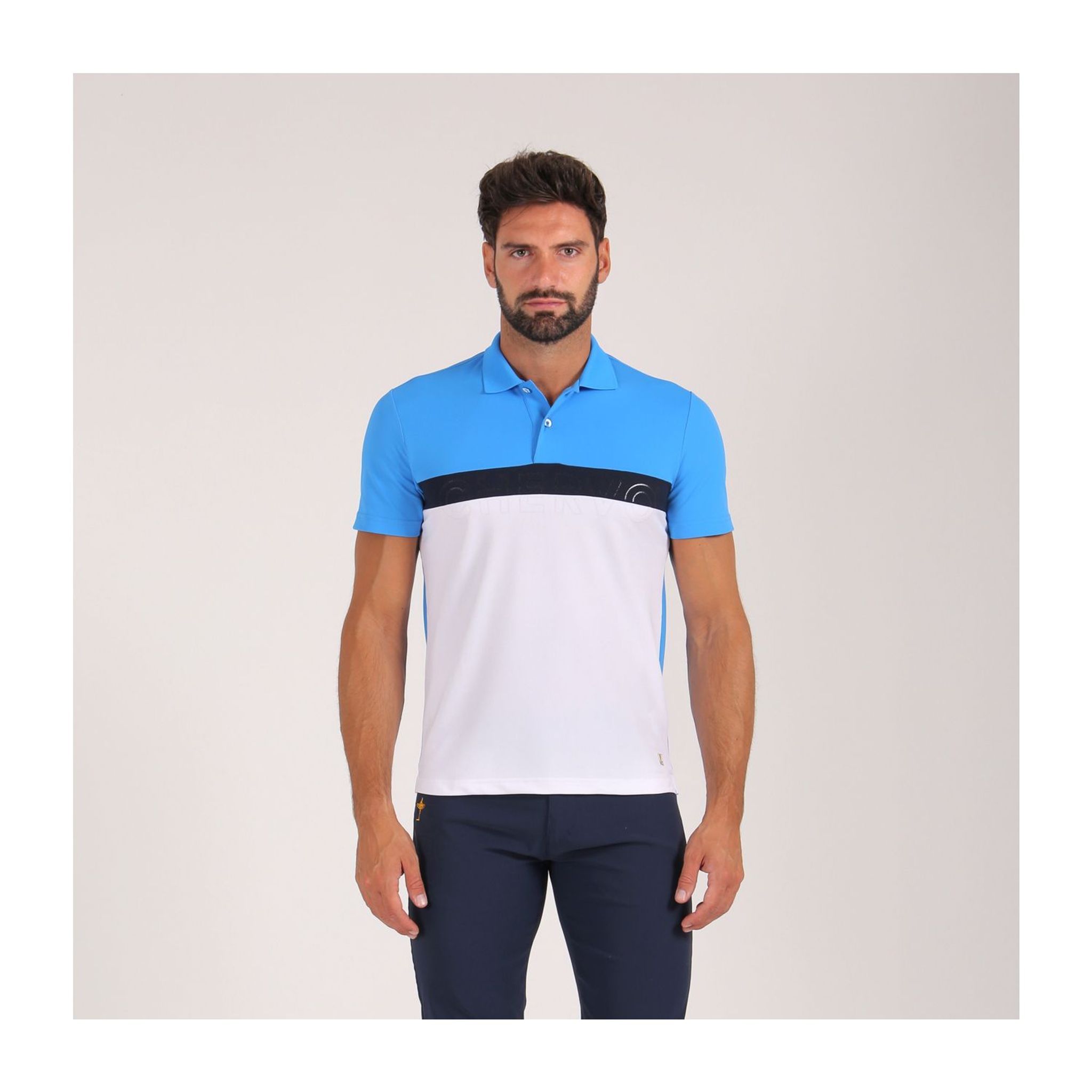 Chervo Polo Adolfo Blanc/Bleu Homme