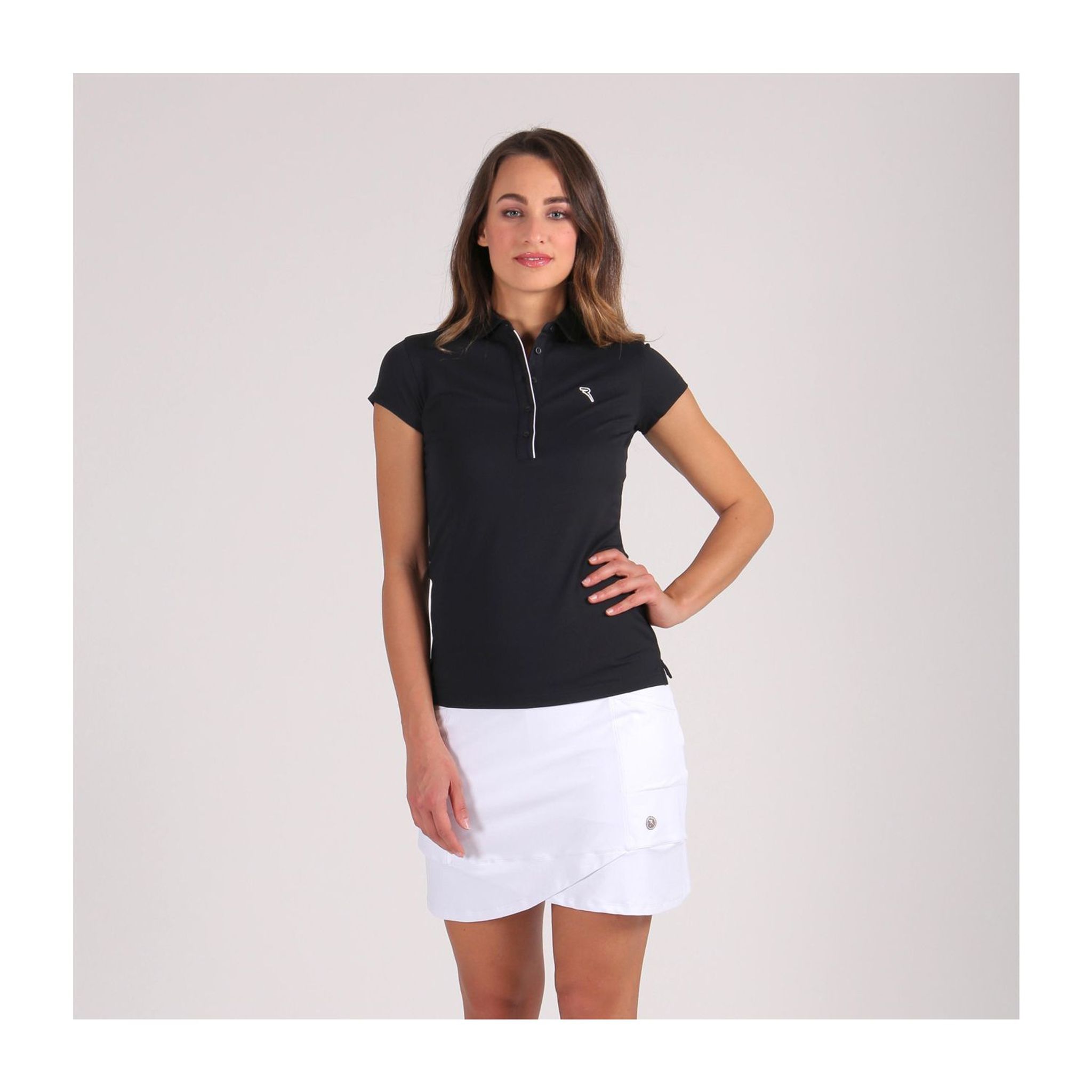 Polo à manches courtes Chervo W Monkey pour femme, noir