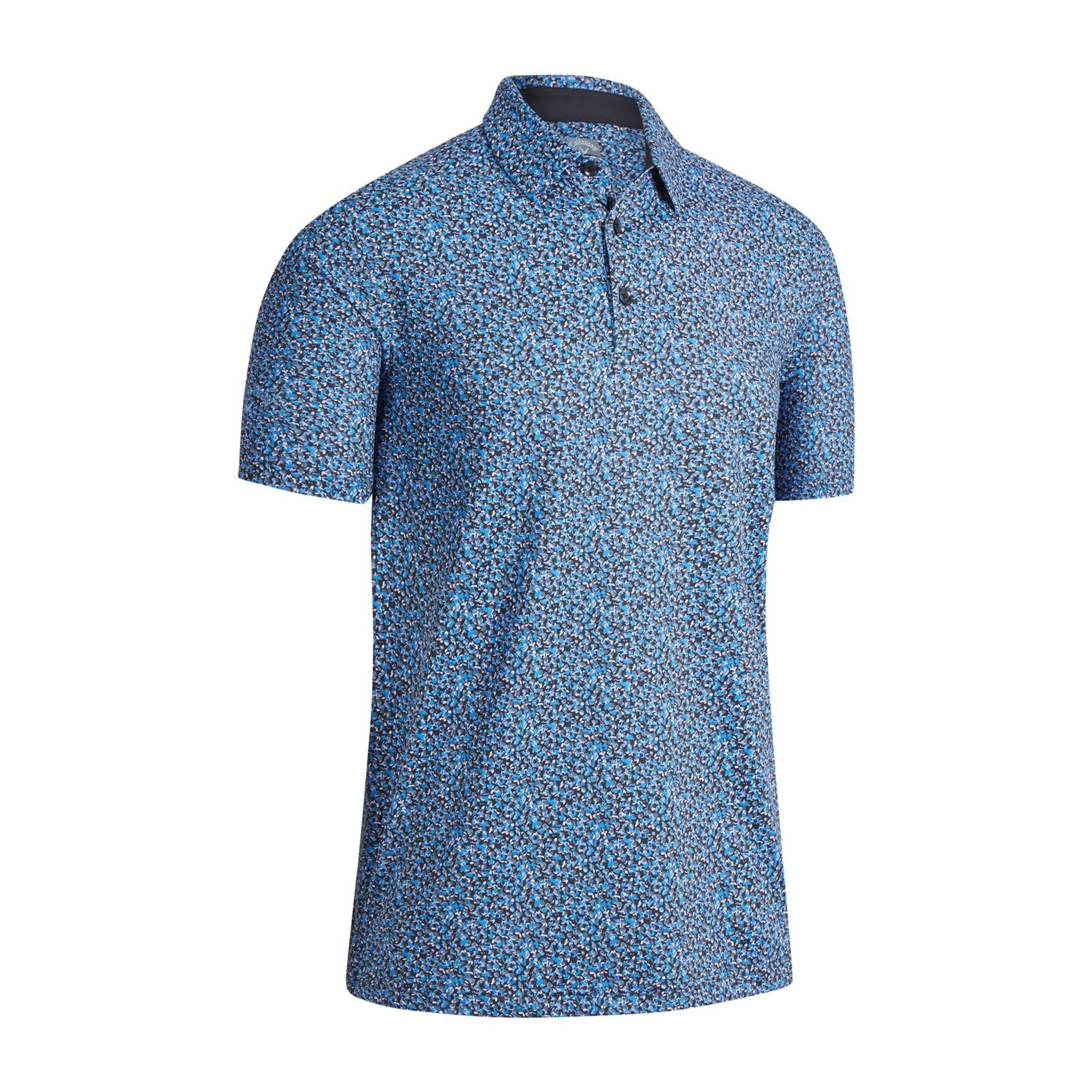 Polo à manches courtes Callaway M All Over Mini Floral Caviar pour homme