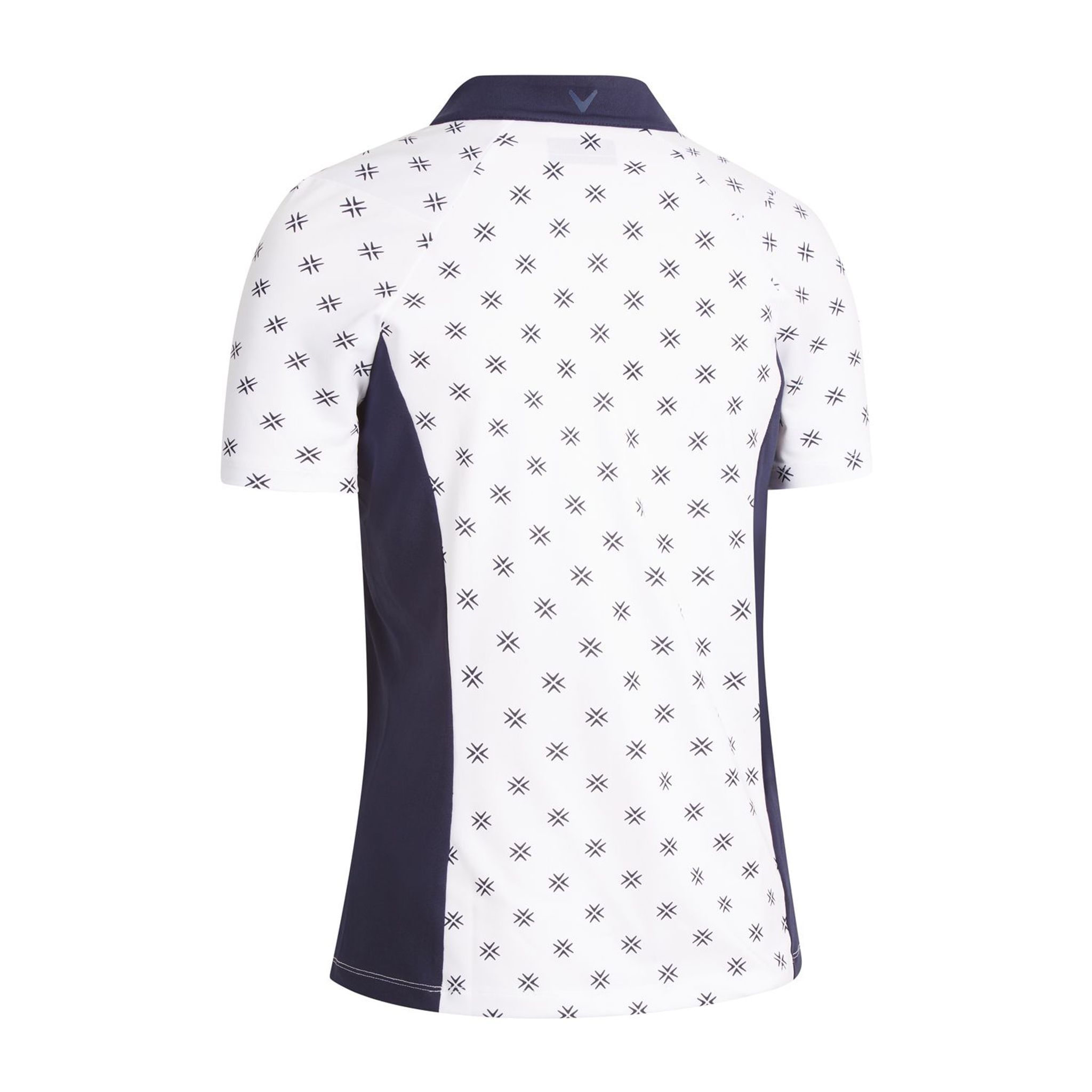 Polo à manches courtes à imprimé floral Callaway W Chev pour femme, blanc brillant