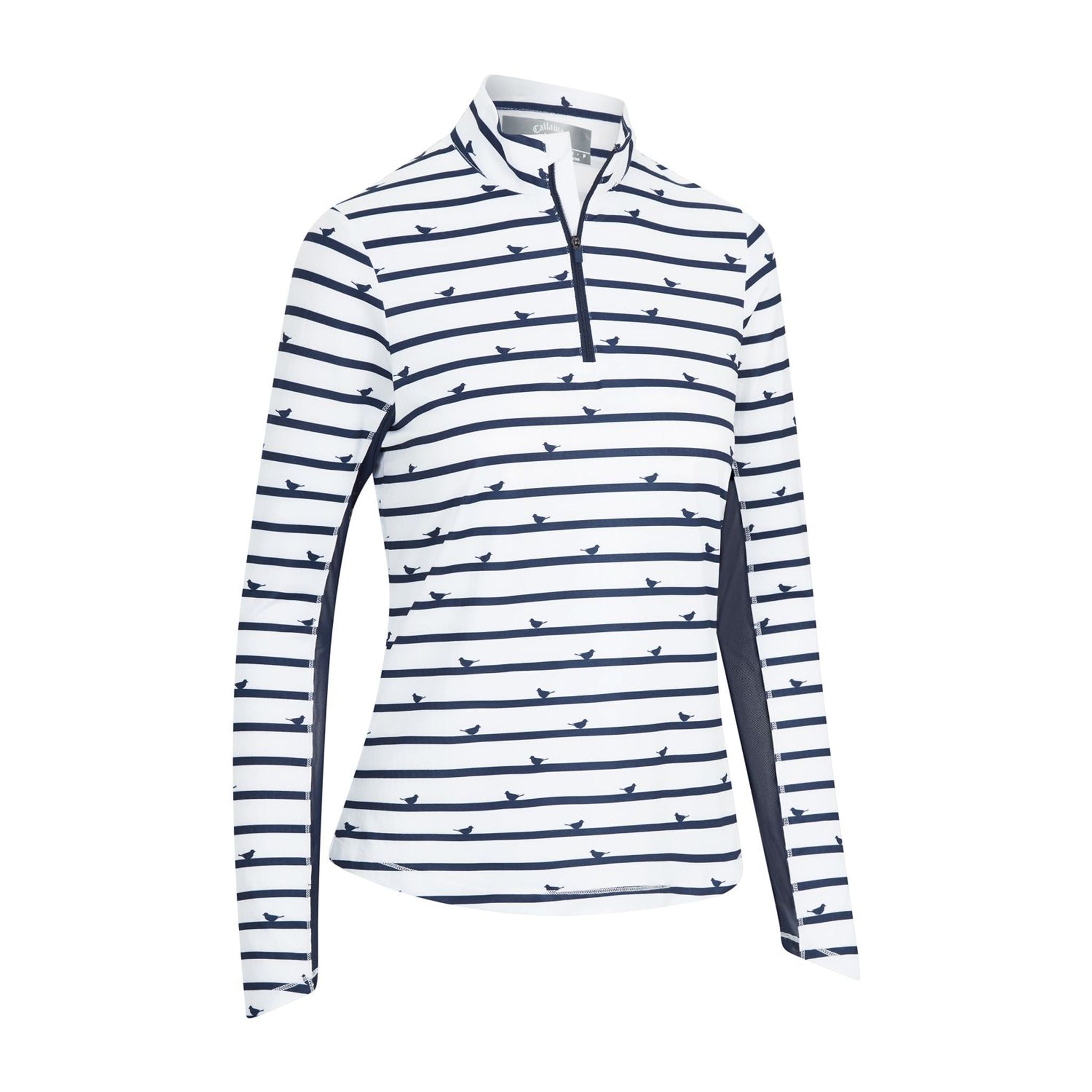 Polo Callaway W Birdie Stripe Sun Protection à manches longues Peacoa pour femme