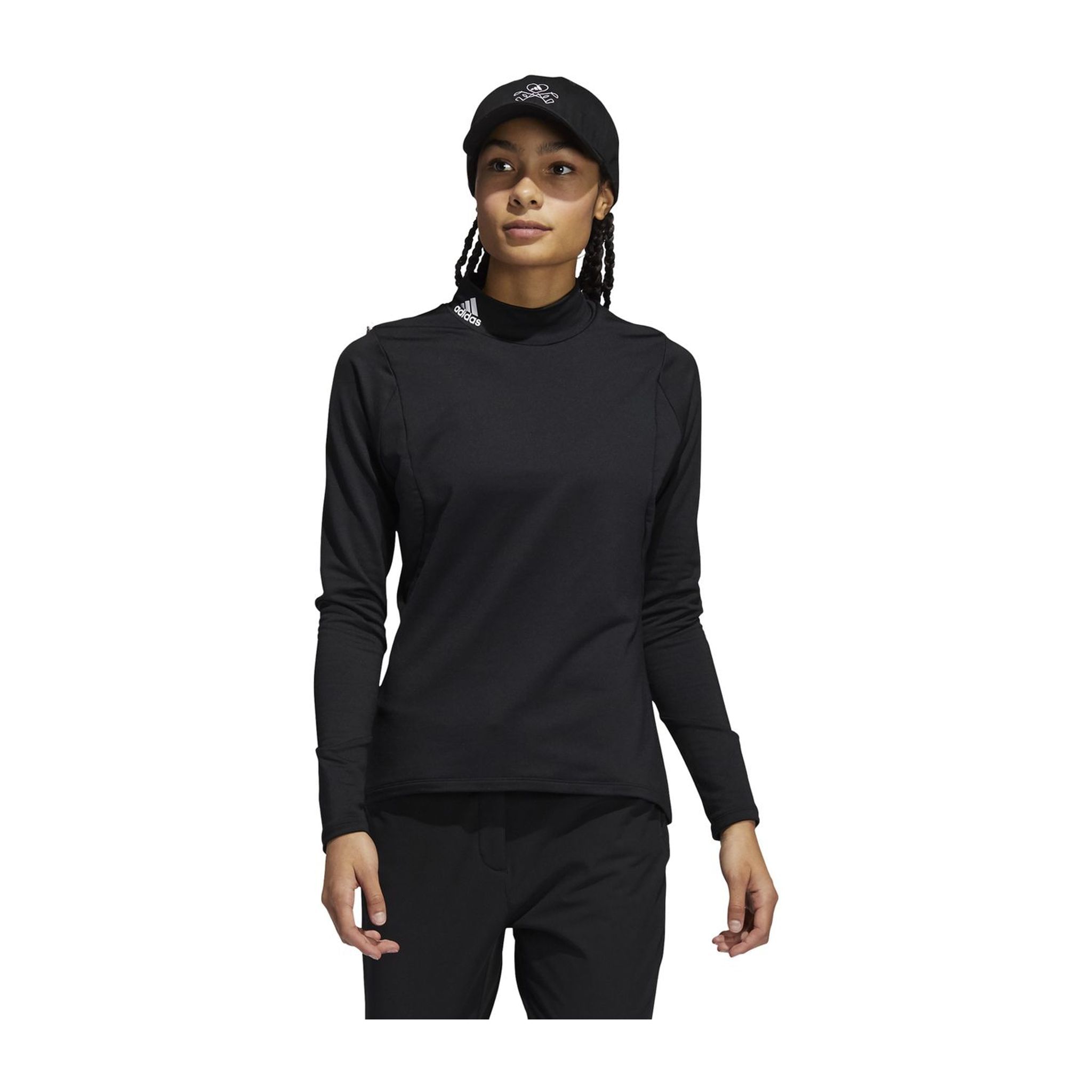 T-shirt à manches longues Adidas W Layer Mock pour femme, noir