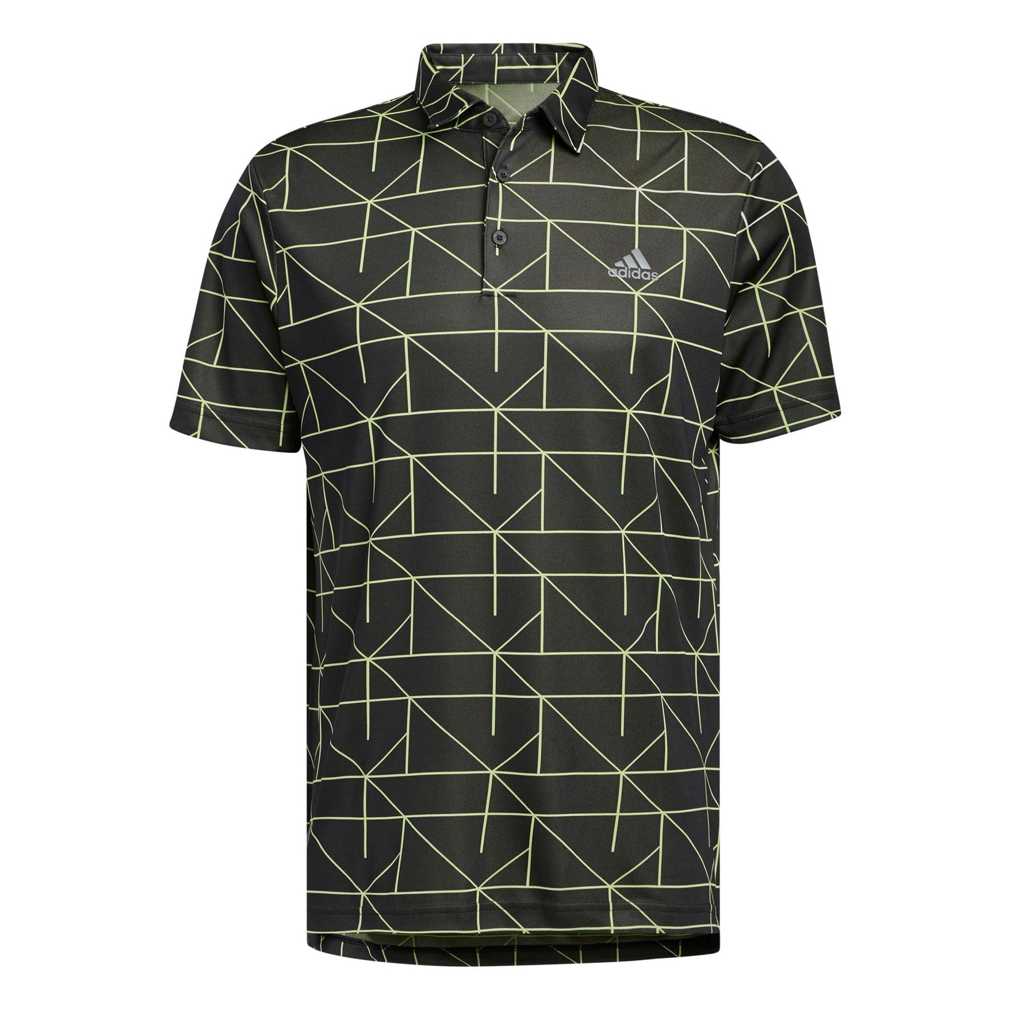 Polo Adidas M Jaquard Lines Noir/Pulse Lime Homme