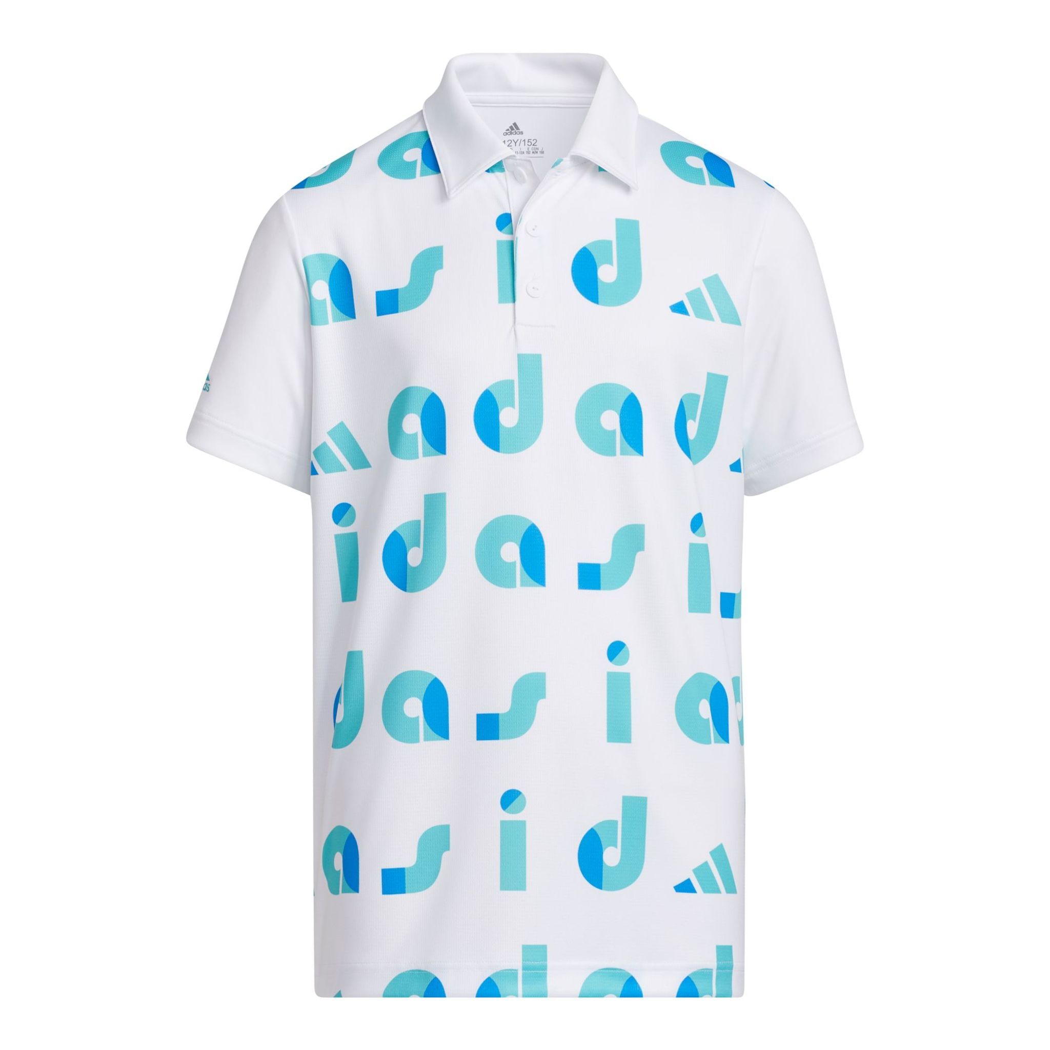 Polo Adidas Jr. Graphic Semi Mint Rush/Bleu Rush/Blanc